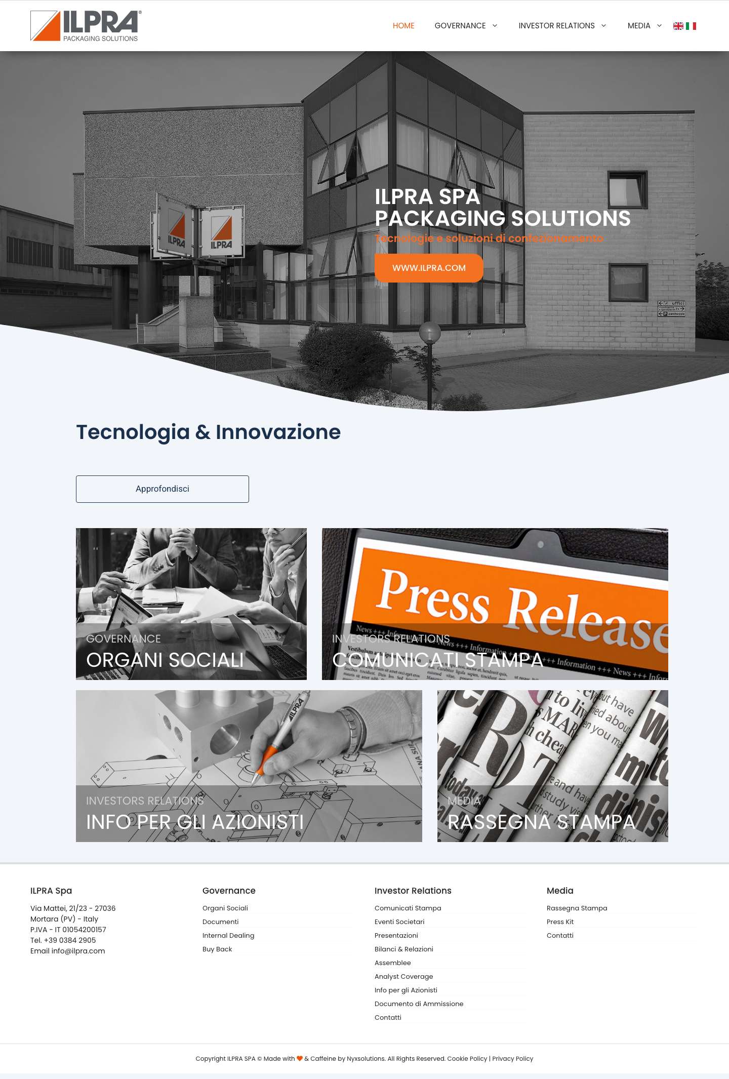 CORPORATE ILPRA SPA – Corporate - Full Screenshot