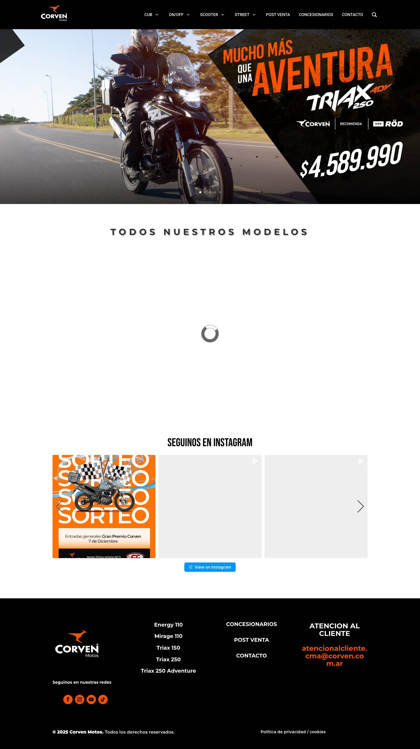Corven Motos | Tené tu moto Corven al mejor precio y de la forma más simple - Full Screenshot