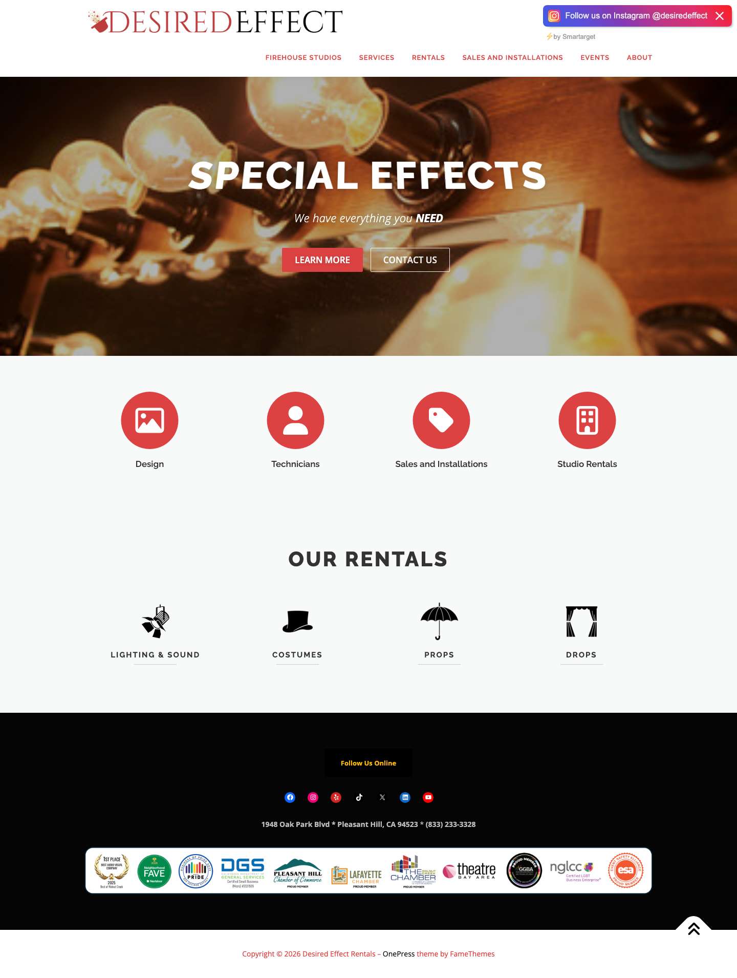 Home - Desired Effect Rentals - Full Screenshot