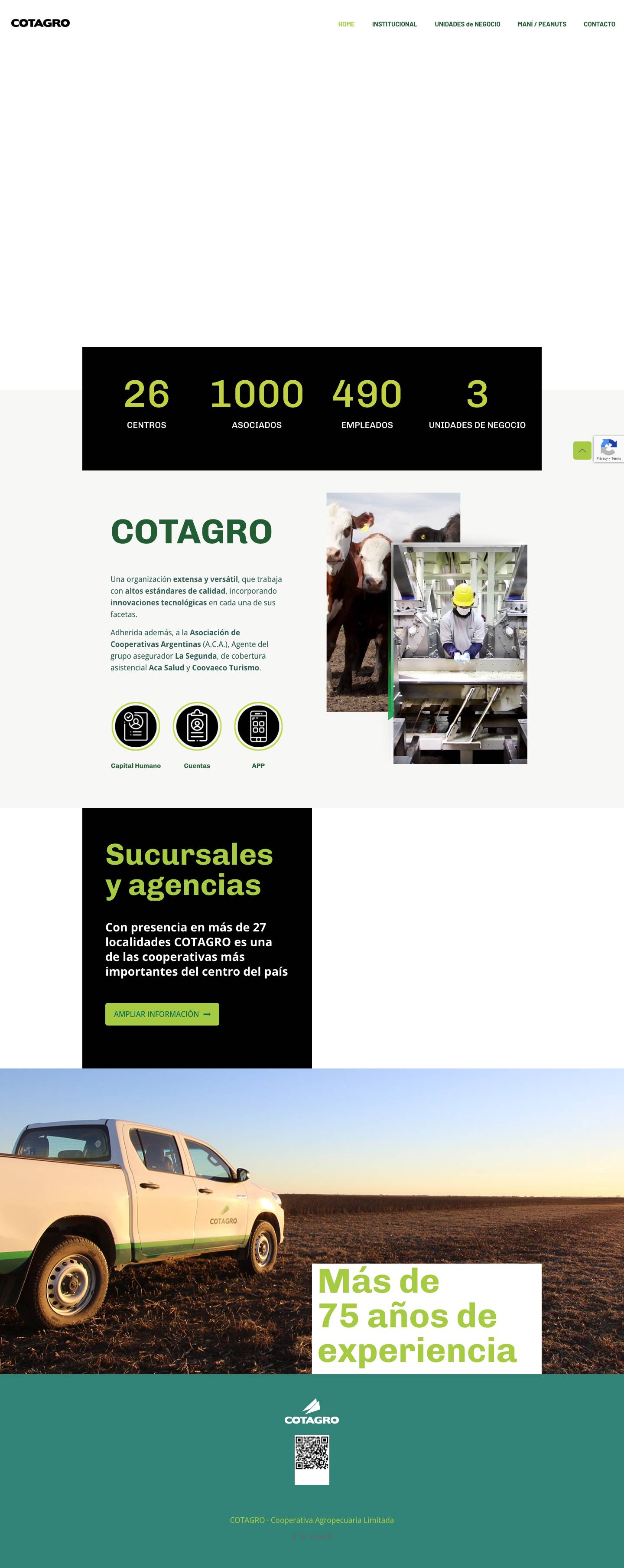 COTAGRO – Cooperativa Agropecuaria Limitada – Cooperativa Agropecuaria, situada en la ciudad de General Cabrera, provincia de Córdoba, Argentina. Una cooperativa de casi 70 años de experiencia, nacida para defender los intereses de los productores asociados. - Full Screenshot
