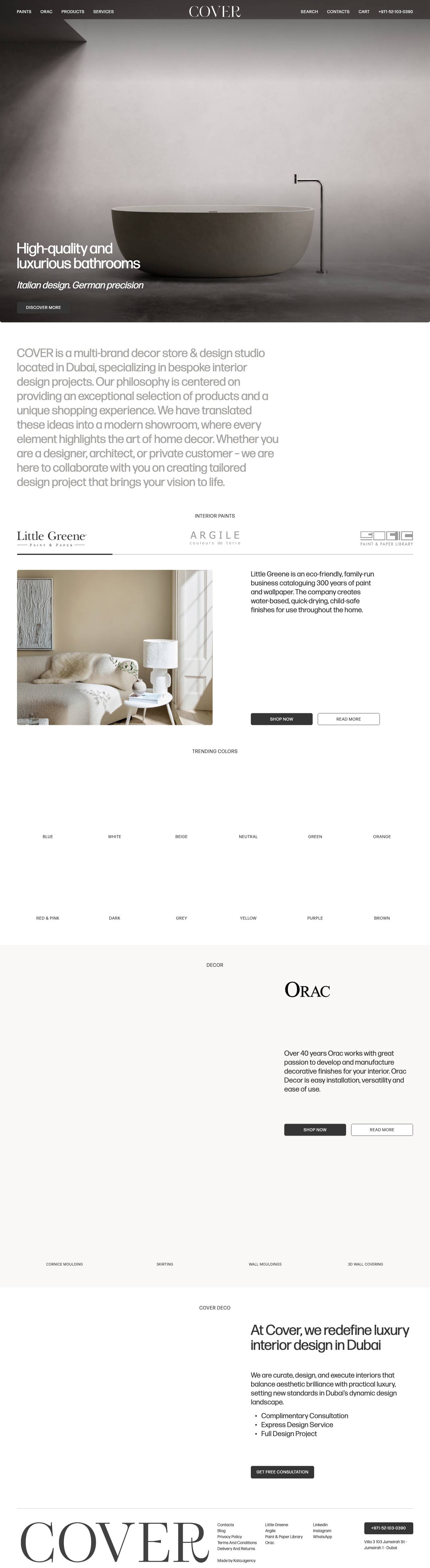 Interior paints in Dubai: Little Greene, Argile, Orac | Cover - Full Screenshot
