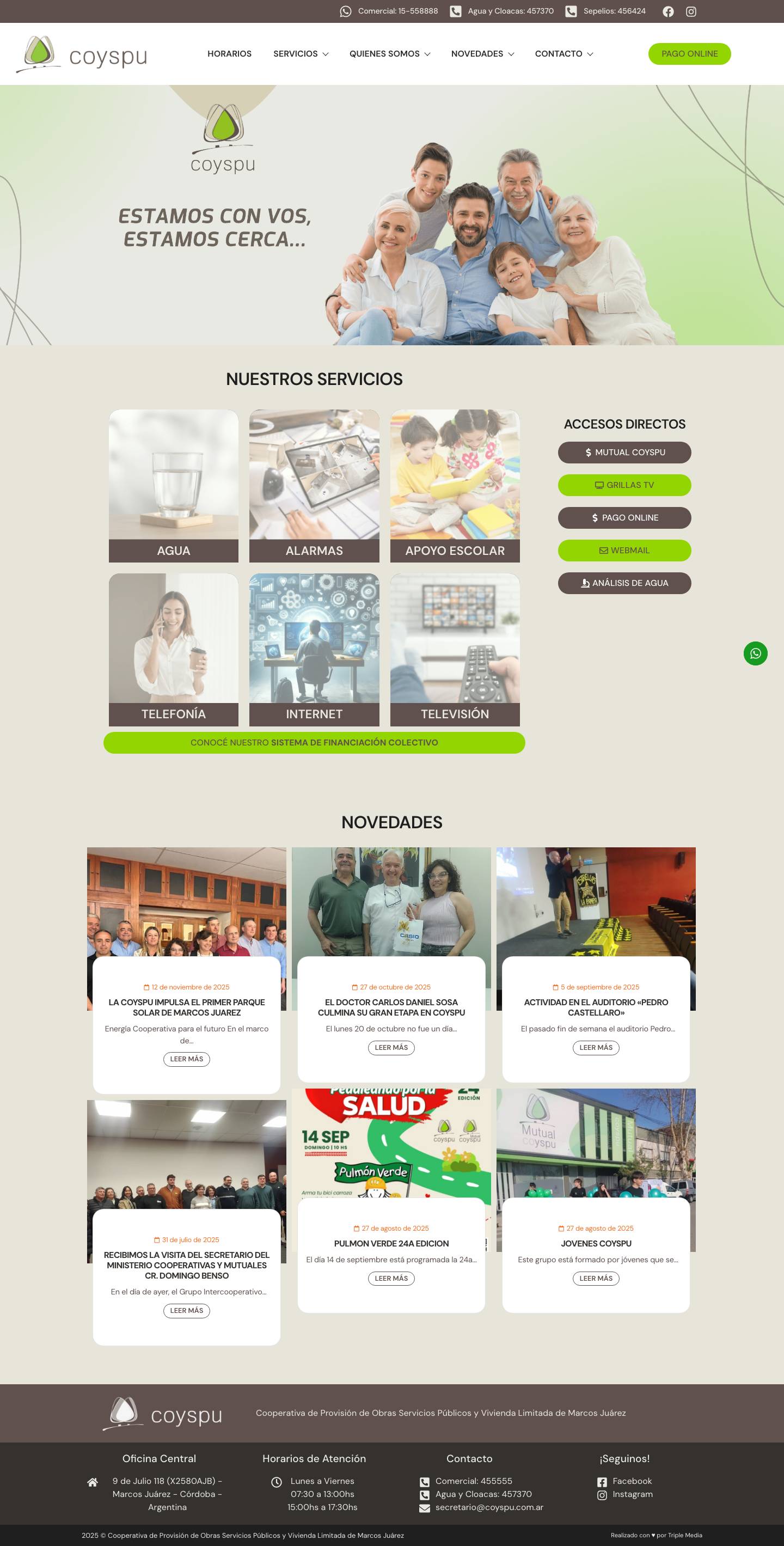 Cooperativa de Obras y Servicios Públicos – Marcos Juárez – Córdoba – Argentina – COySPu Marcos Juárez - Full Screenshot