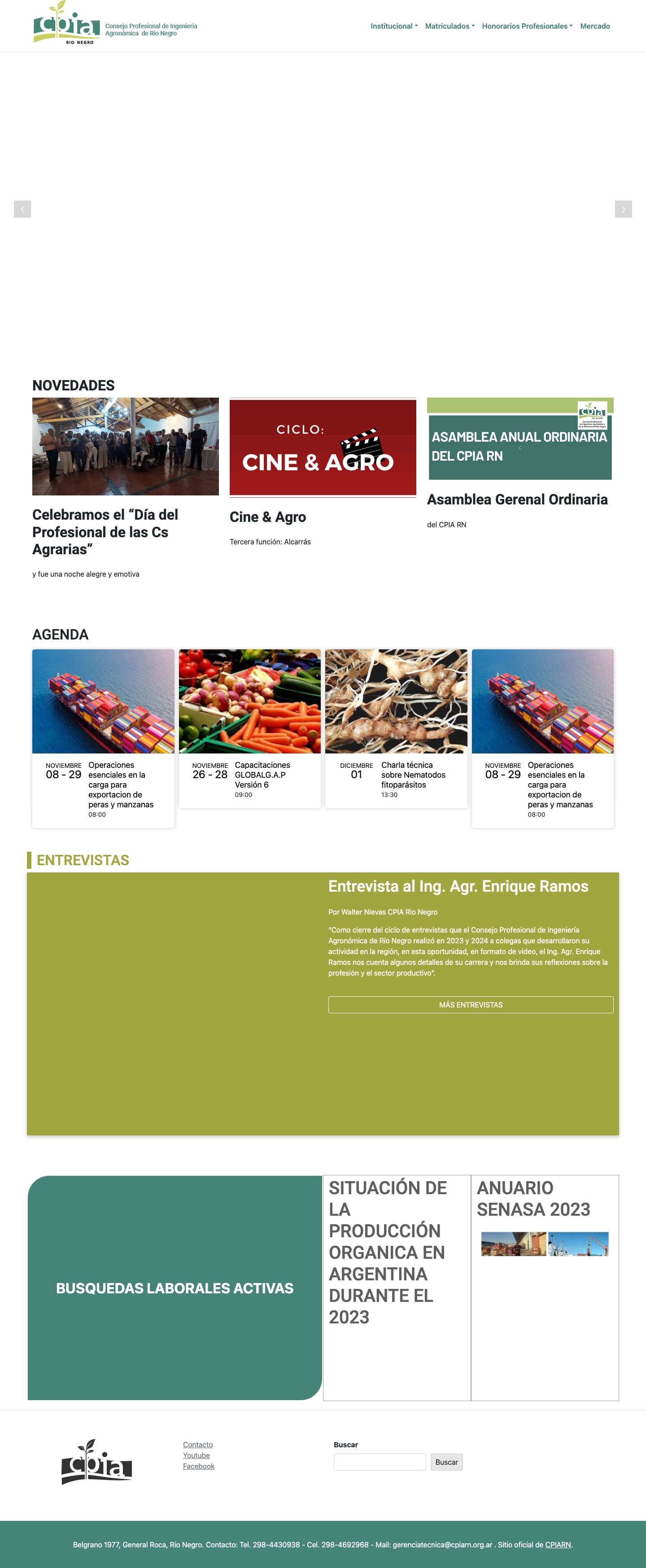 CPIARN – Consejo Profesional de Ingeniería Agronómica de Río Negro - Full Screenshot