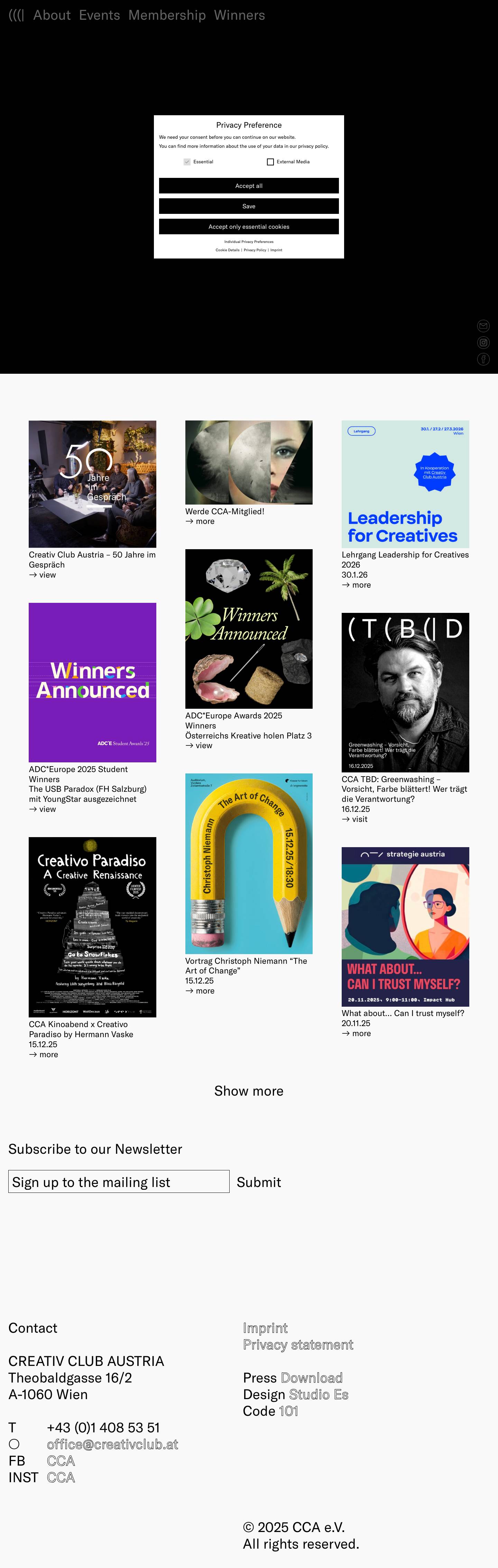 CREATIV CLUB AUSTRIA - Full Screenshot