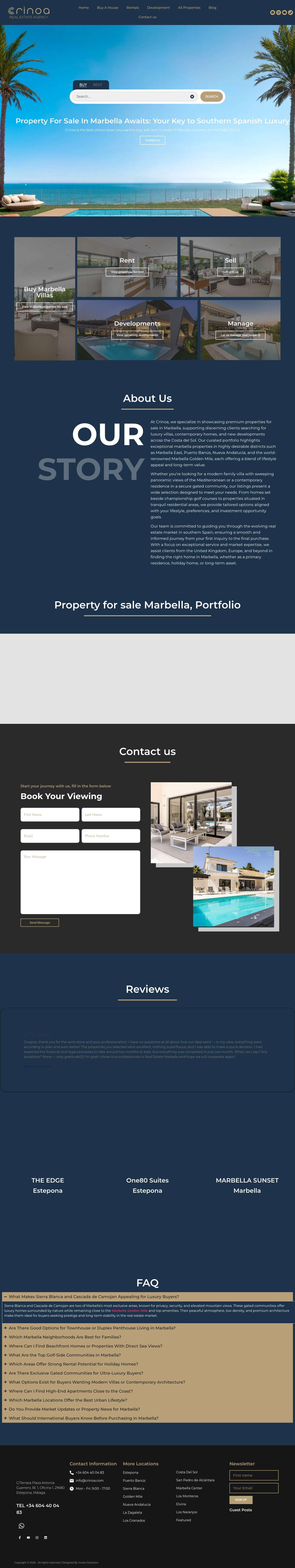 Property For Sale Marbella | Luxury Homes On Costa Del Sol - Full Screenshot