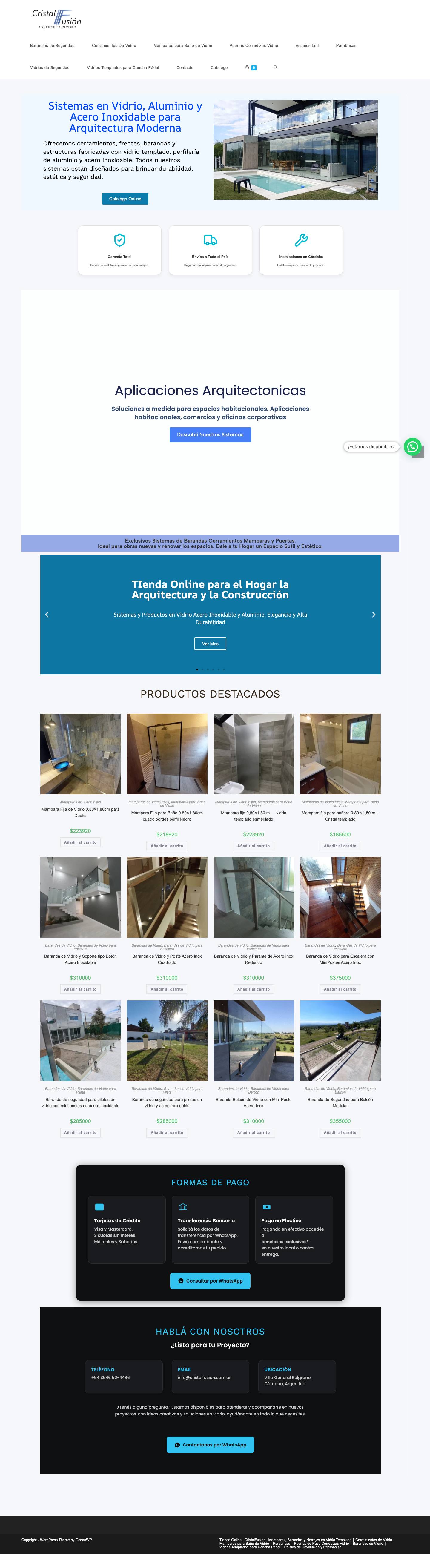 Inicio - CristalFusionSección Garantías - Full Screenshot