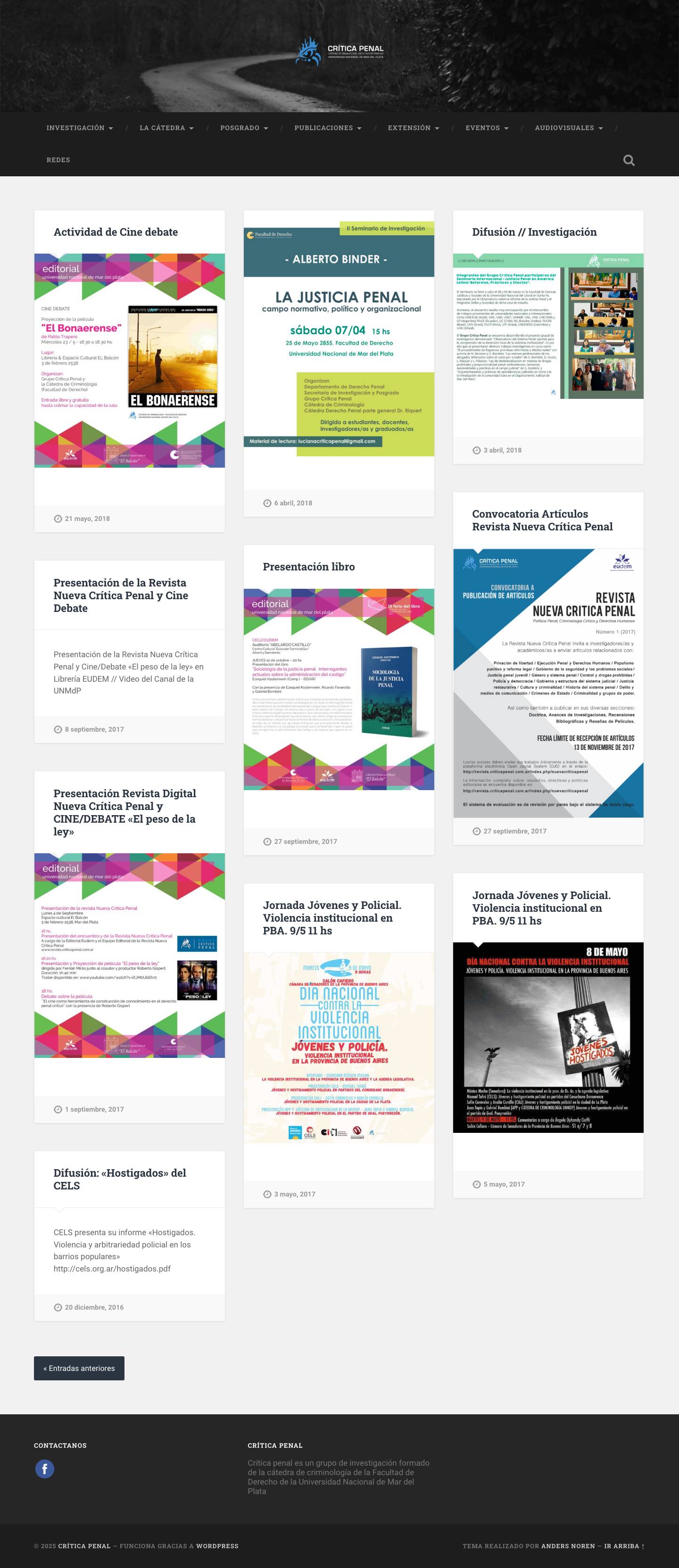 Crítica Penal – Grupo de investigación de la Facultad de Derecho de la Universidad Nacional de Mar del Plata - Full Screenshot