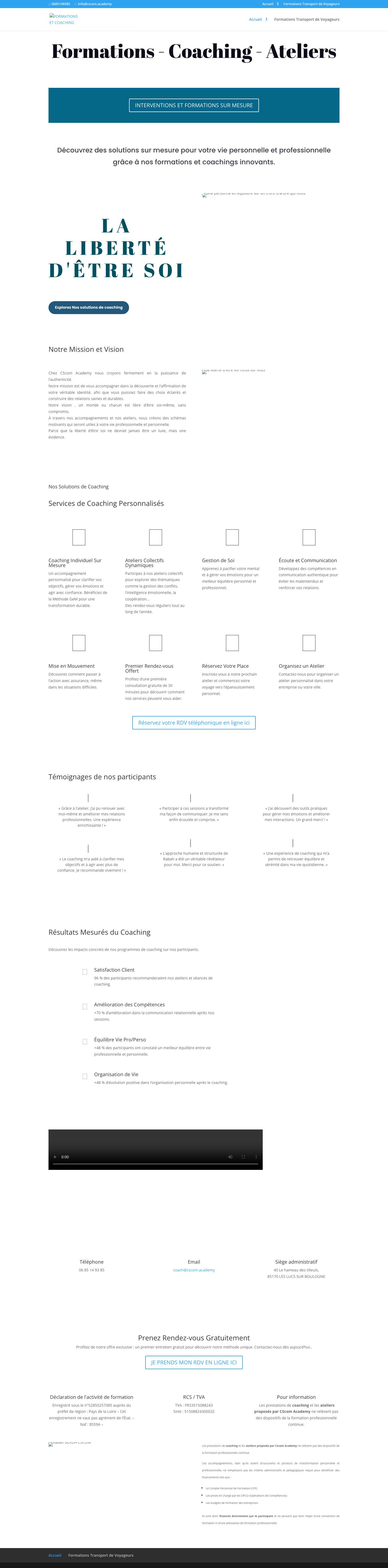 Accueil - FORMATIONS ET COACHING - Full Screenshot