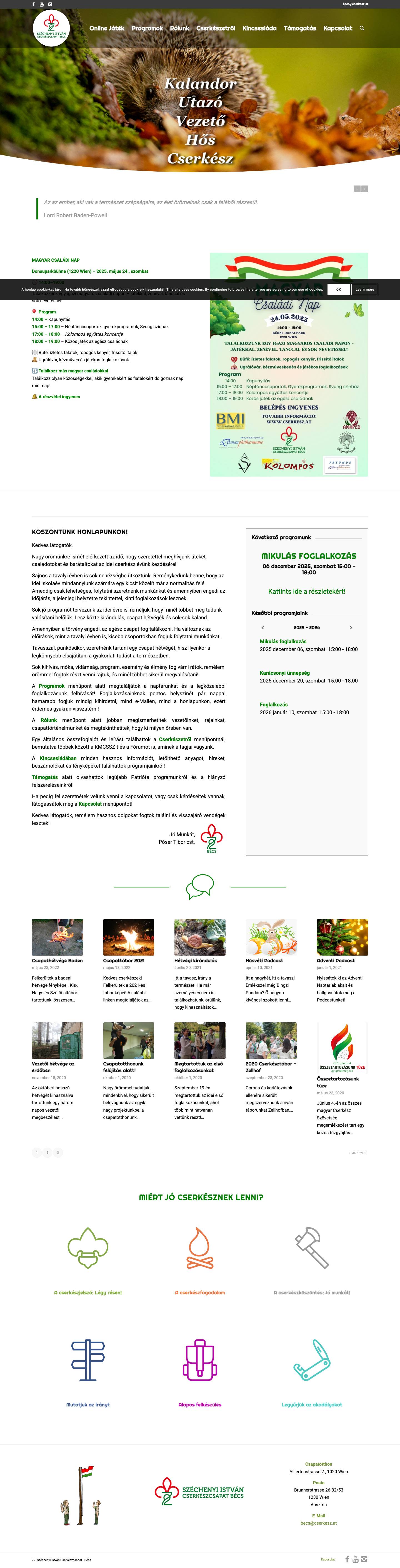 index - 72. sz. Széchenyi István Cserkészcsapat - Bécs - Full Screenshot