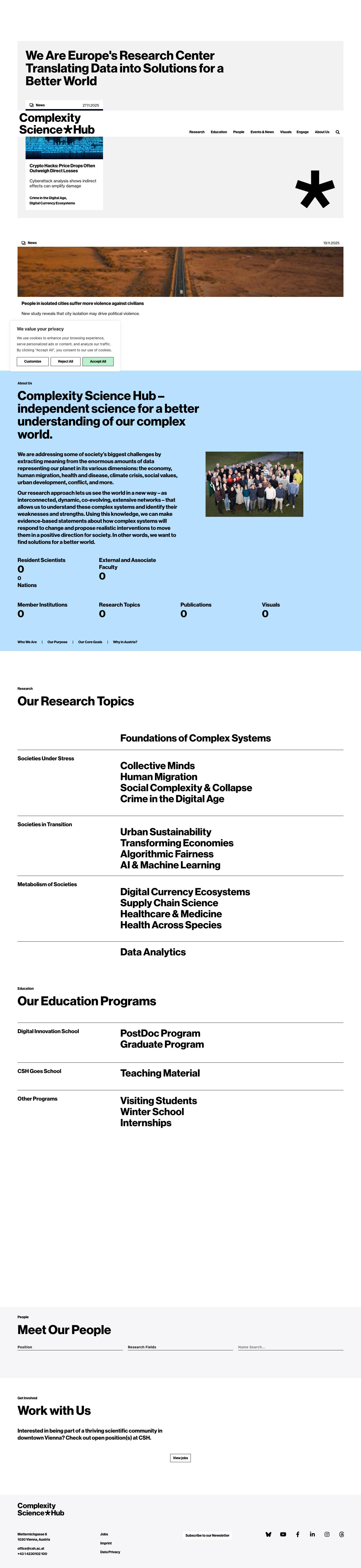 Complexity Science Hub - Full Screenshot