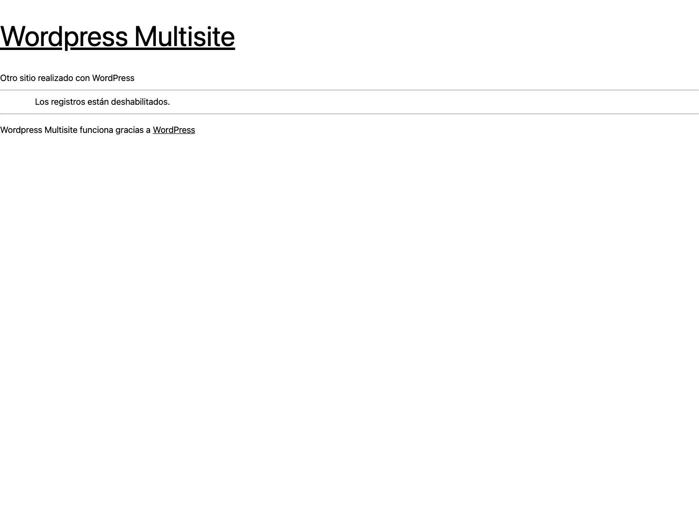 Wordpress Multisite – Otro sitio realizado con WordPress - Full Screenshot