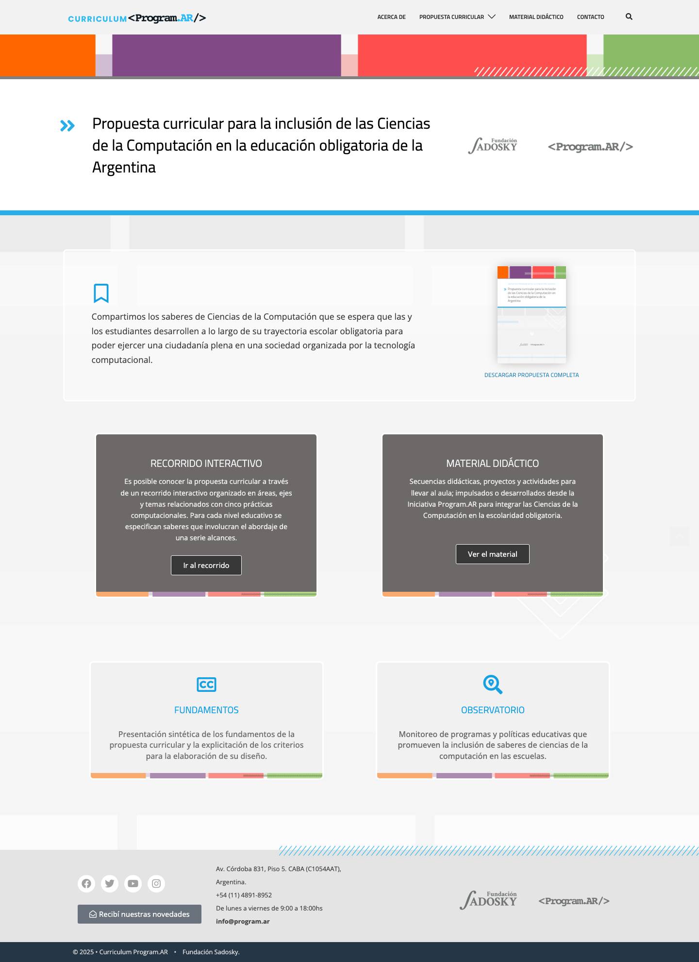 Propuesta Curricular - Full Screenshot