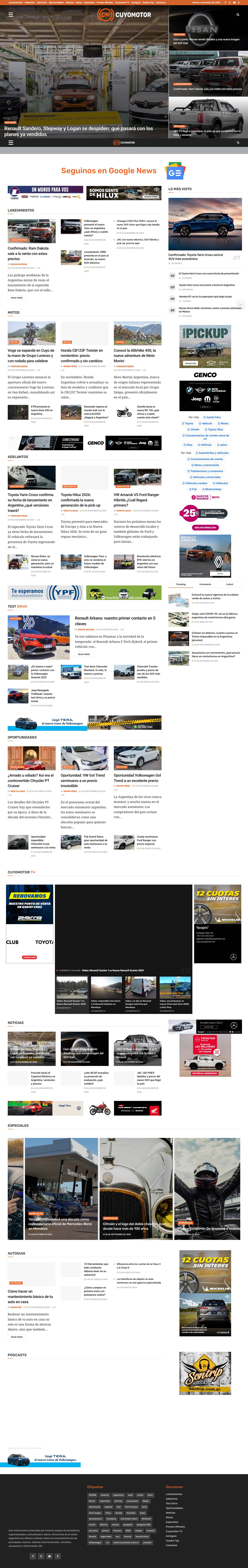 Cuyomotor - Noticias y lanzamientos de autos, motos y camionetas - Full Screenshot