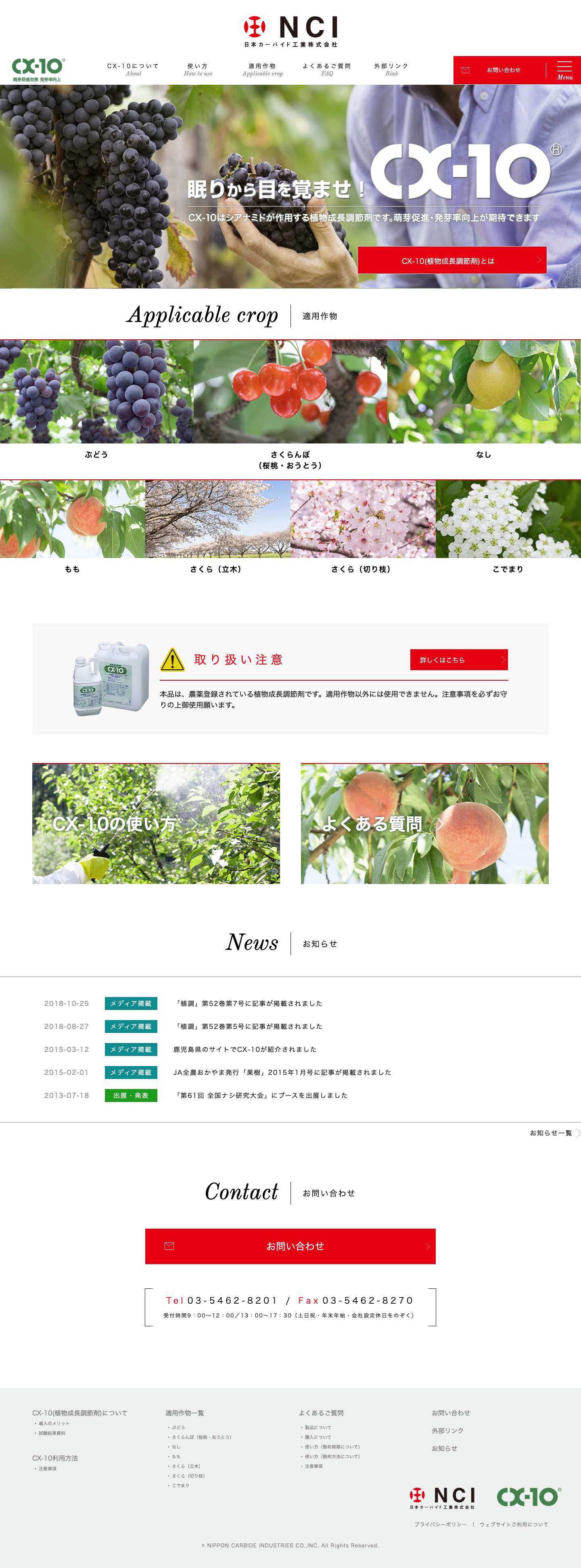 日本カーバイド工業株式会社｜CX-10 - Full Screenshot