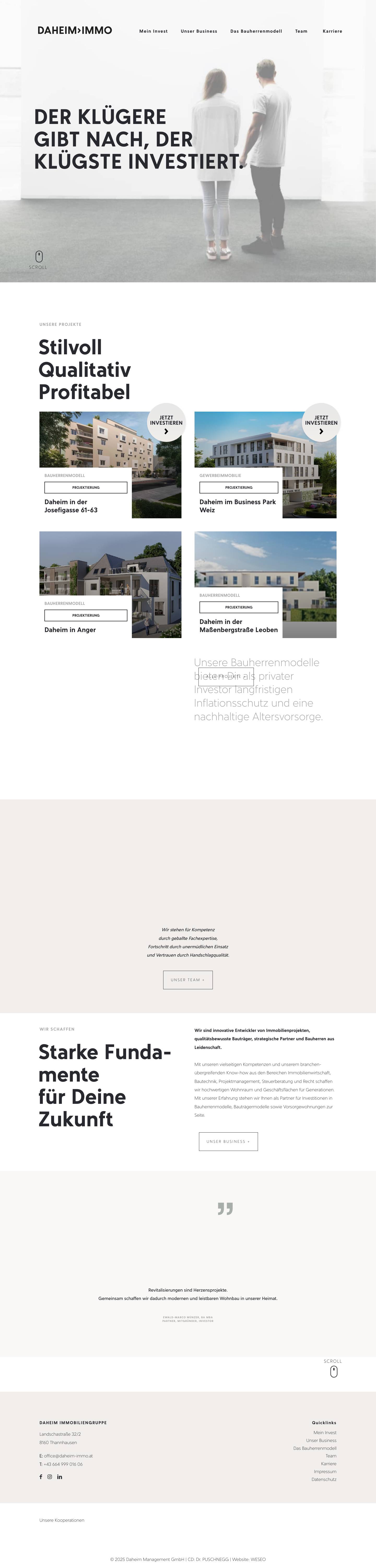 Startseite - Daheim Immo - Full Screenshot