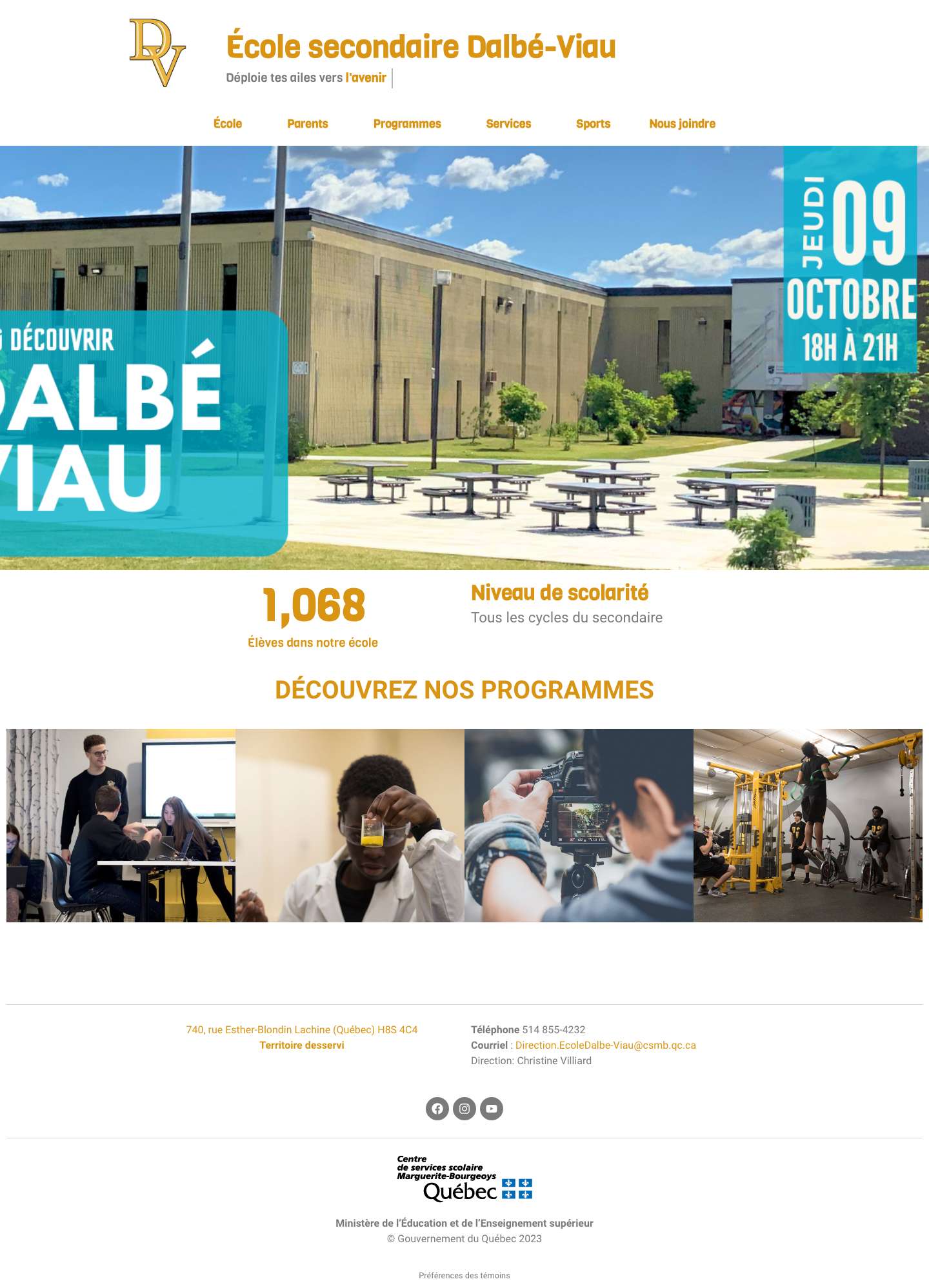 École secondaire Dalbé-Viau · Commission scolaire Marguerite-Bourgeoys - Full Screenshot