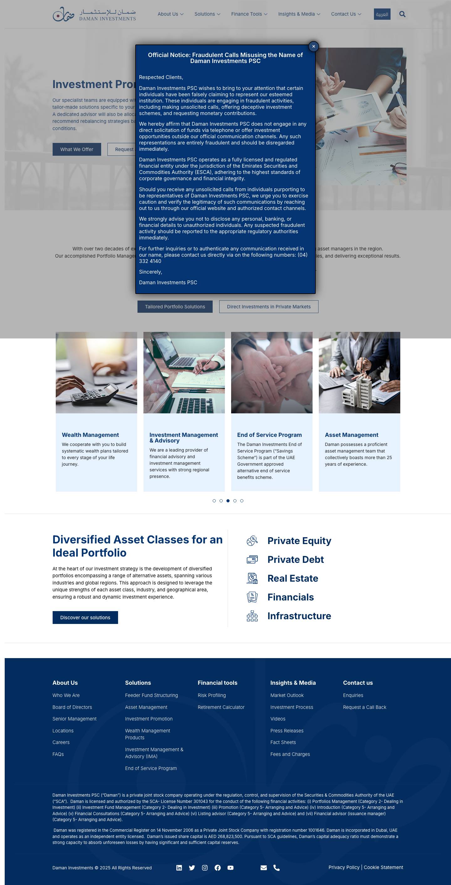 Daman Investments | Website - Full Screenshot