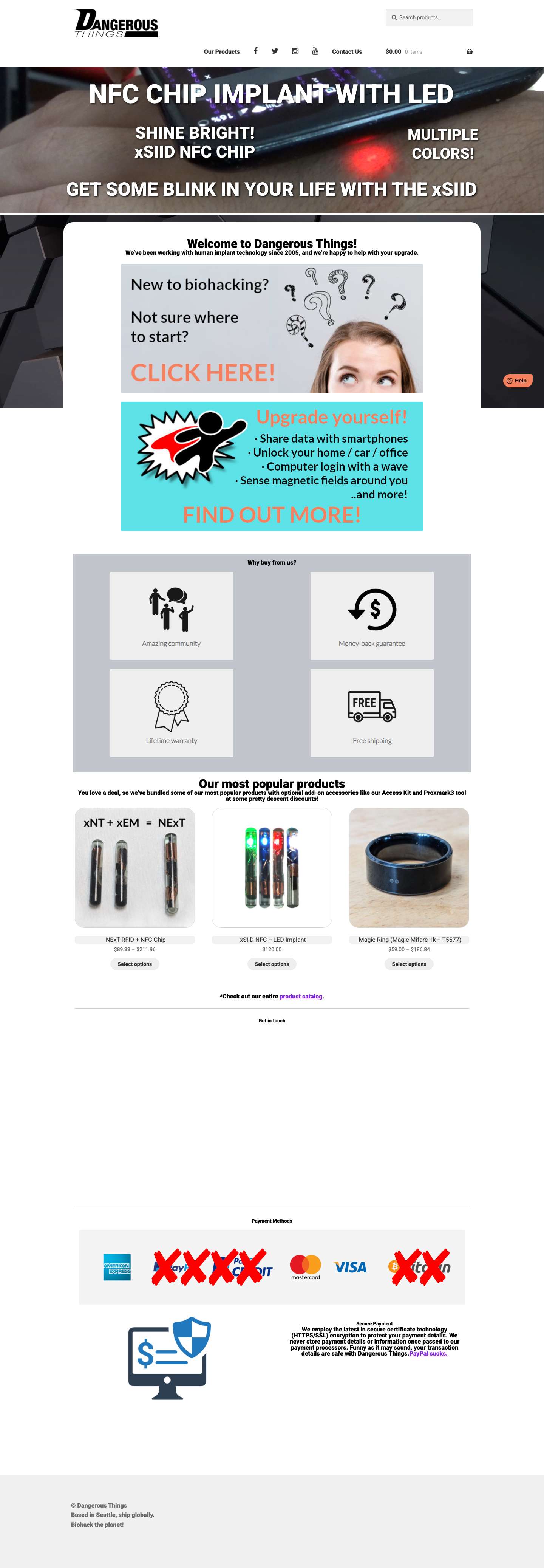 RFID & NFC human chip implants - Biohacking - Full Screenshot