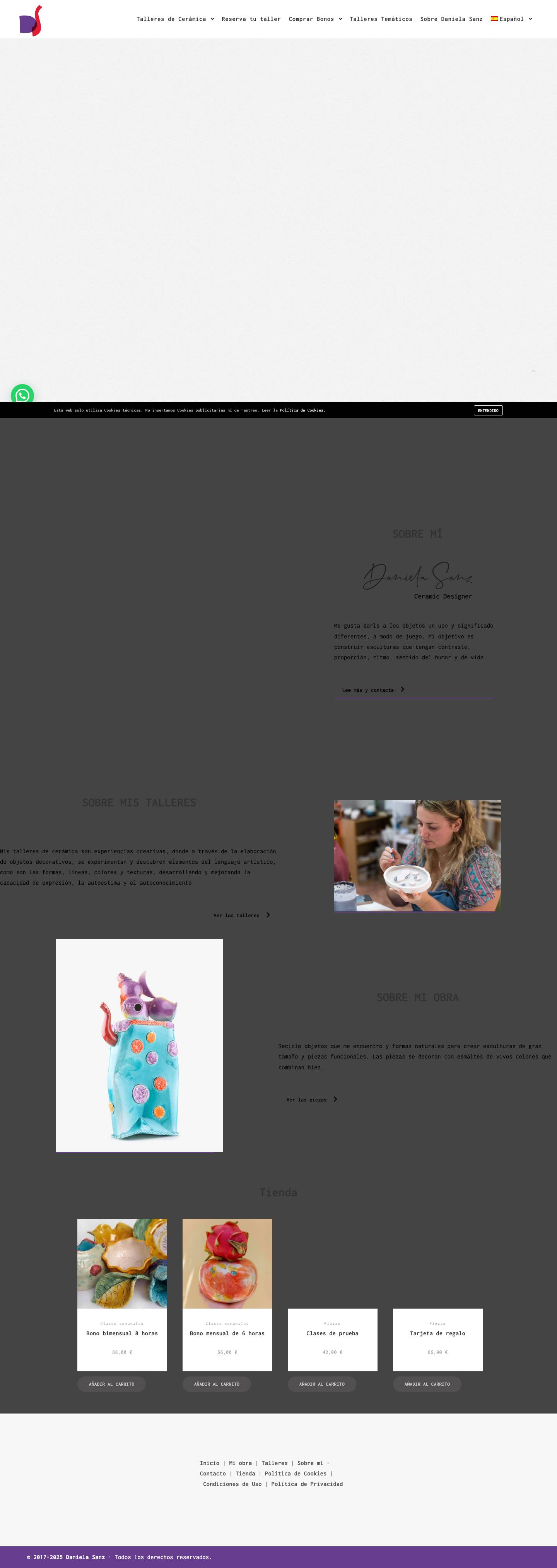 Taller de Cerámica en Valencia | Daniela SanzWhatsApp - Full Screenshot