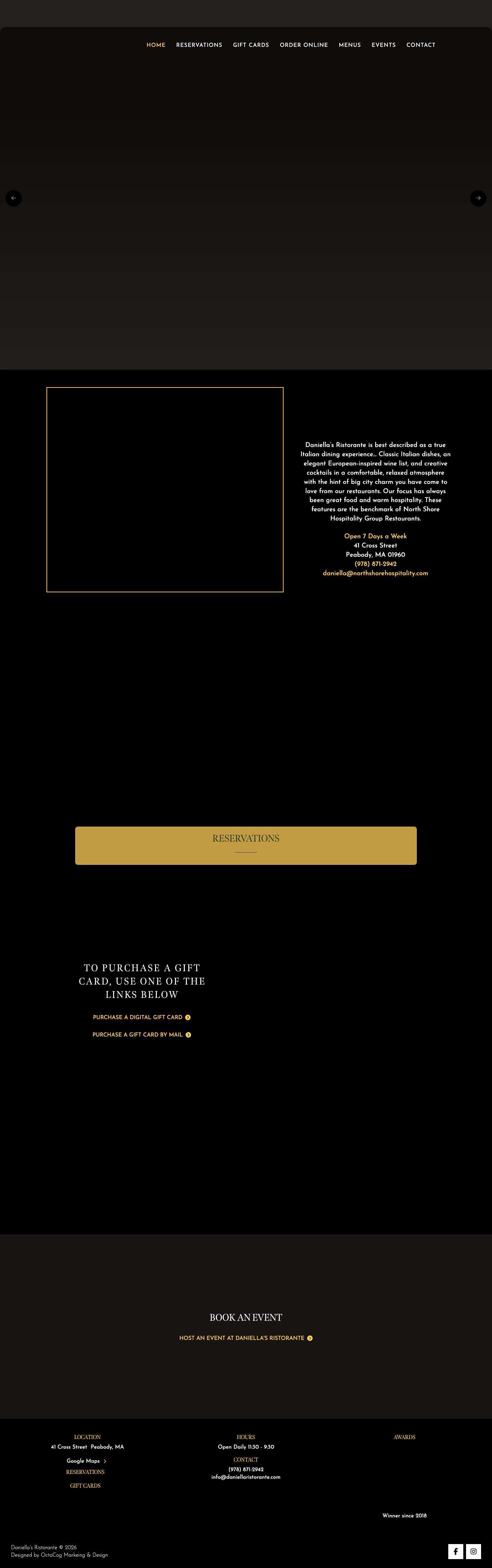 Home - Daniella's Ristorante - Full Screenshot