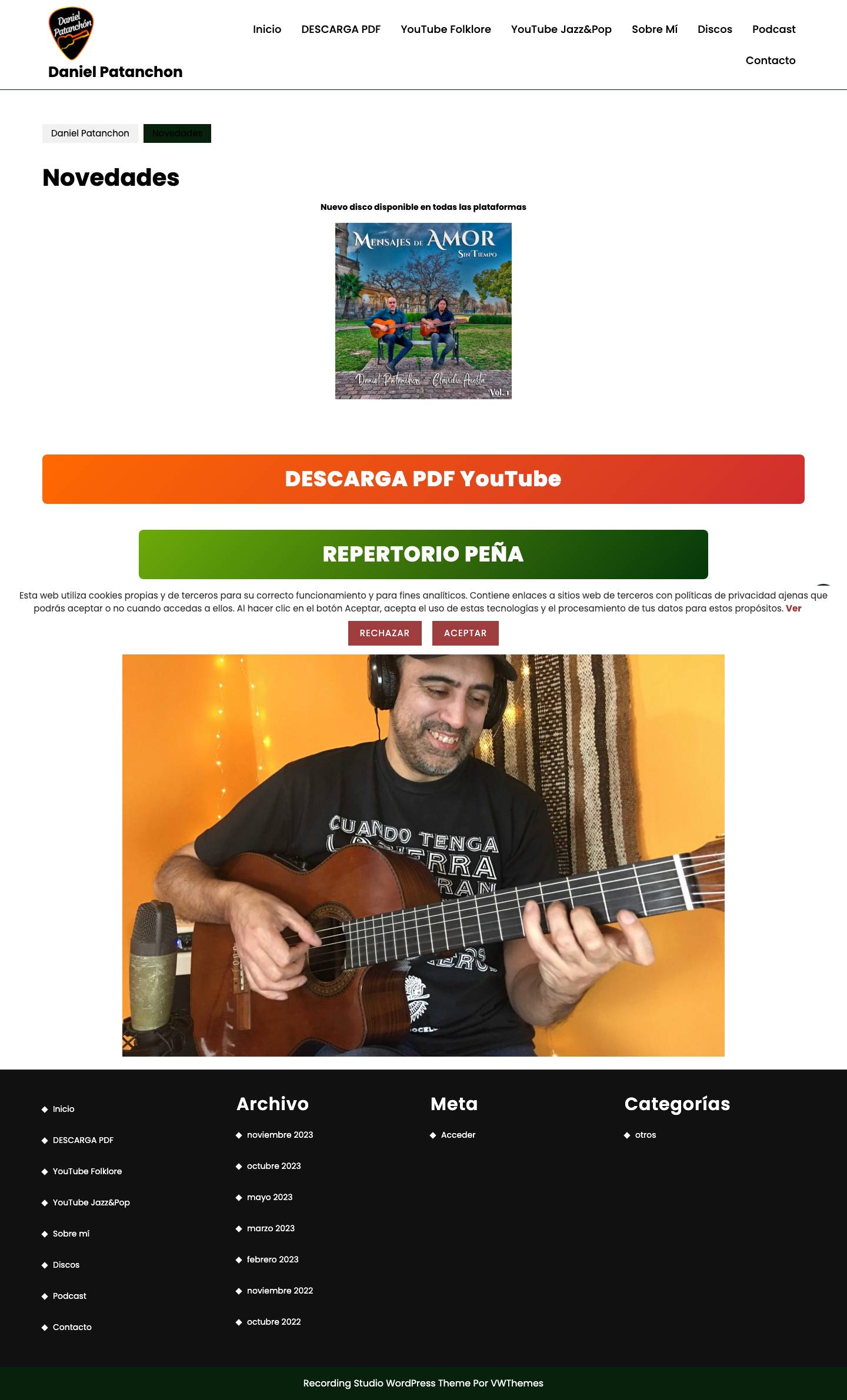 Daniel Patanchon – Músico Argentino - Full Screenshot