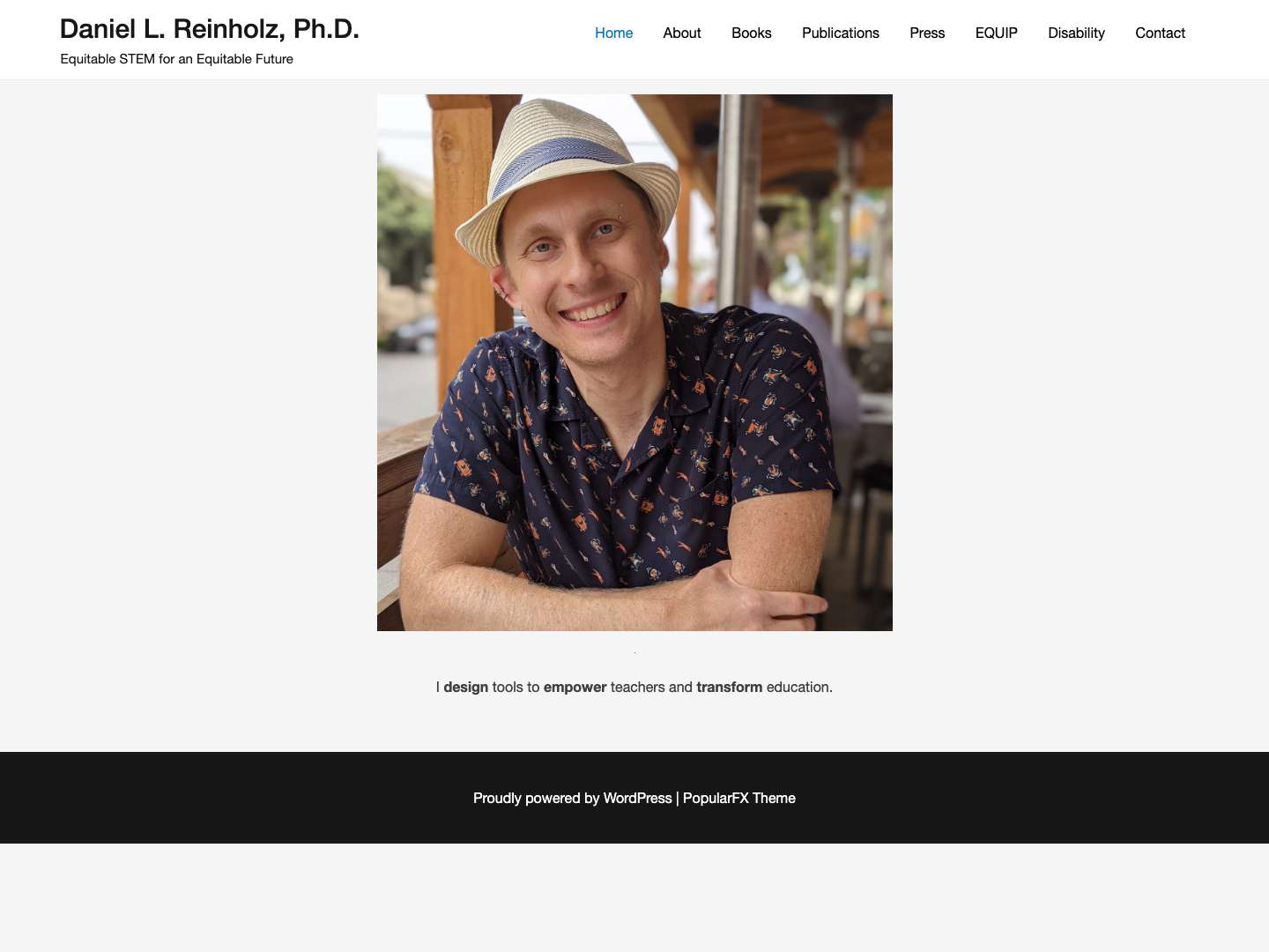 Home - Daniel L. Reinholz, Ph.D. - Full Screenshot