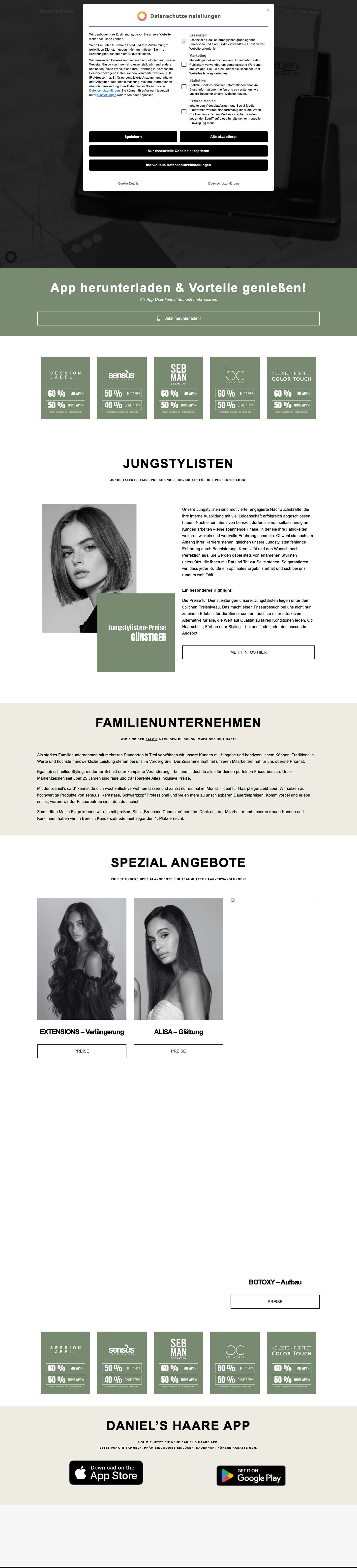 daniels haare - Friseur in Tirol - Full Screenshot