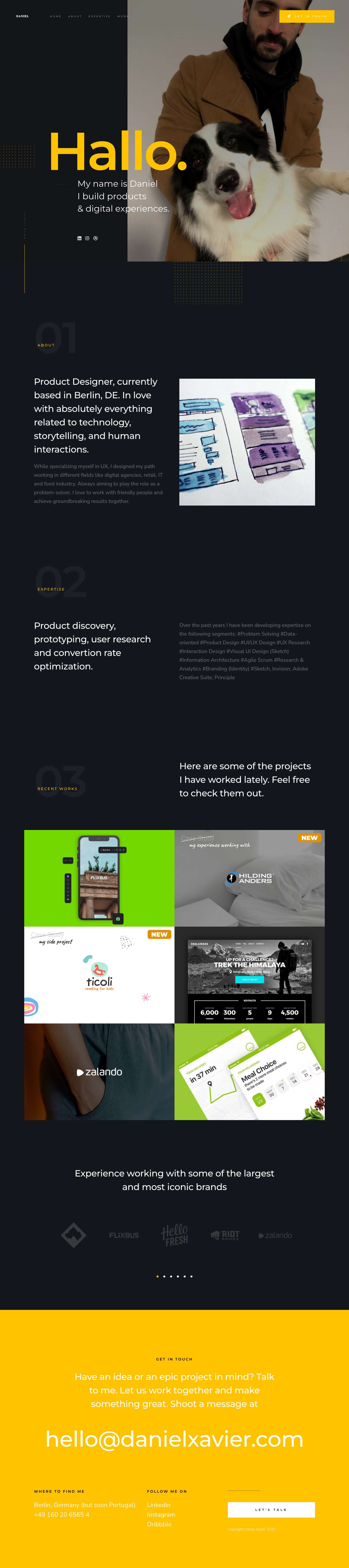 Daniel Xavier - Product & Design - Full Screenshot