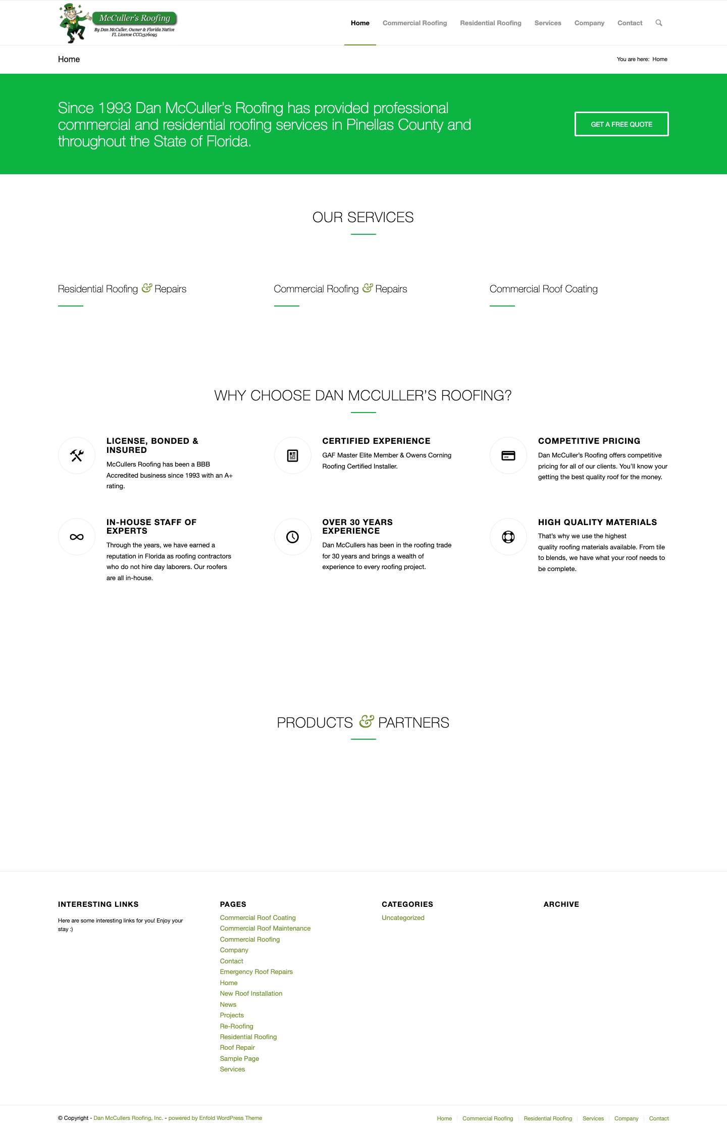 Residential & Commercial Roofing, Industrial Coating, McCullers Roofing - Full Screenshot