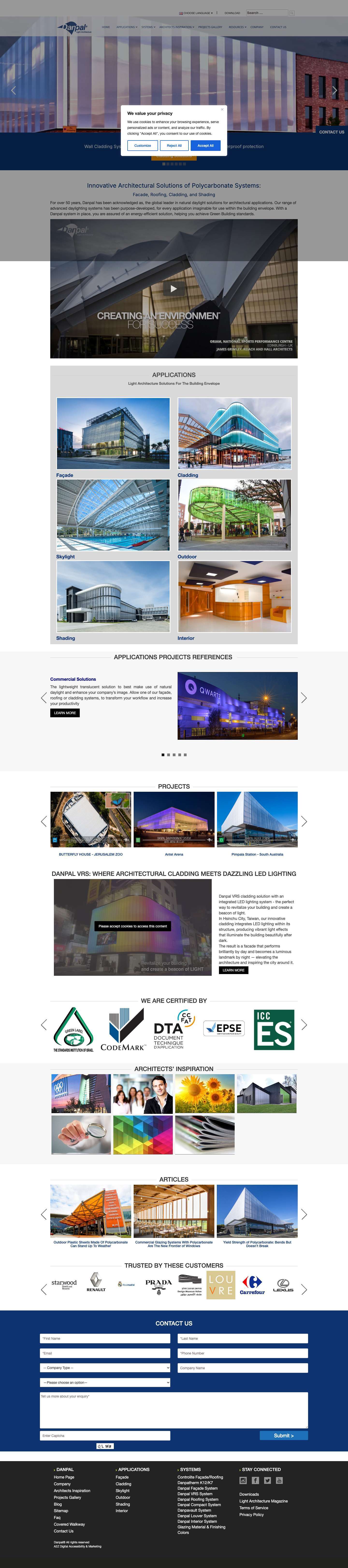 ▷ Danpal Light Architecture Solutions | Polycarbonate Systems | Danpalon - Full Screenshot