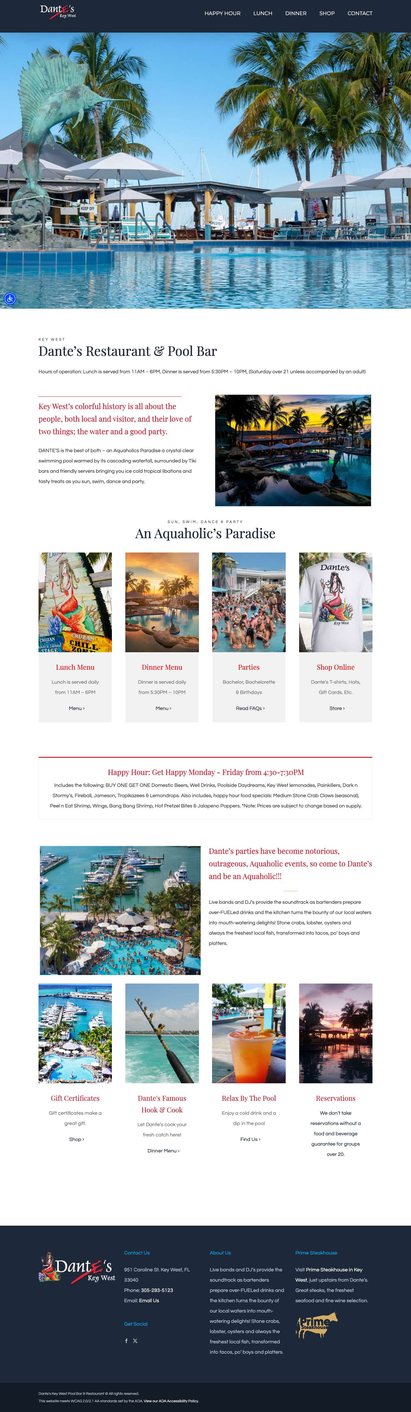 Dante's Key West Pool Bar & Restaurant – Become an Aquaholic! - Full Screenshot