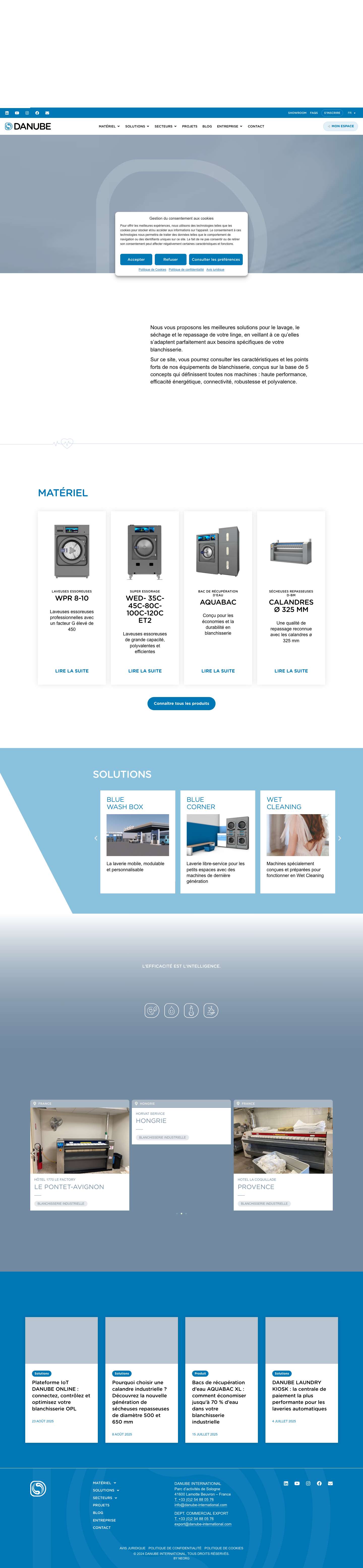 Experts en blanchisserie industrielle | Danube International - Full Screenshot