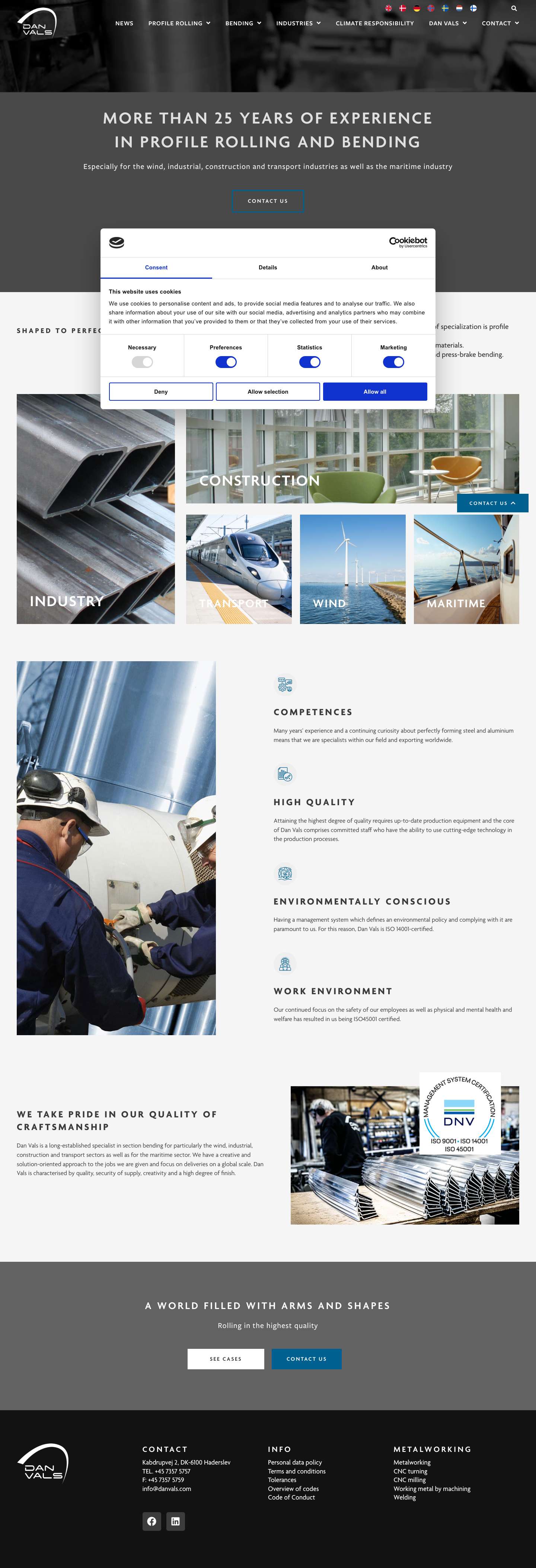 Profile rolling and bending | Efficient solutions | Dan Vals - Full Screenshot