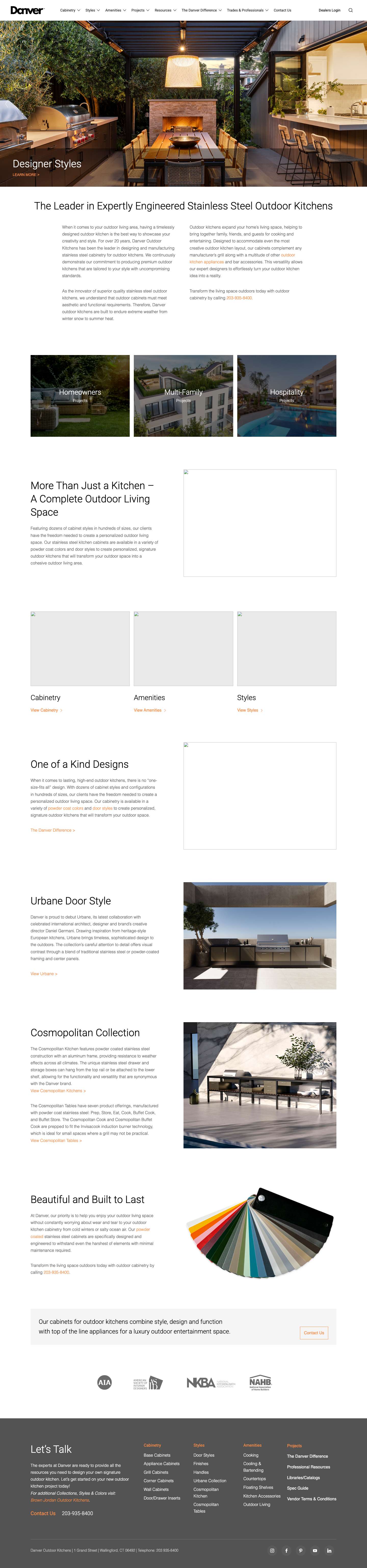 Luxury Stainless Steel Outdoor Kitchens & Cabinets | Danver - Full Screenshot