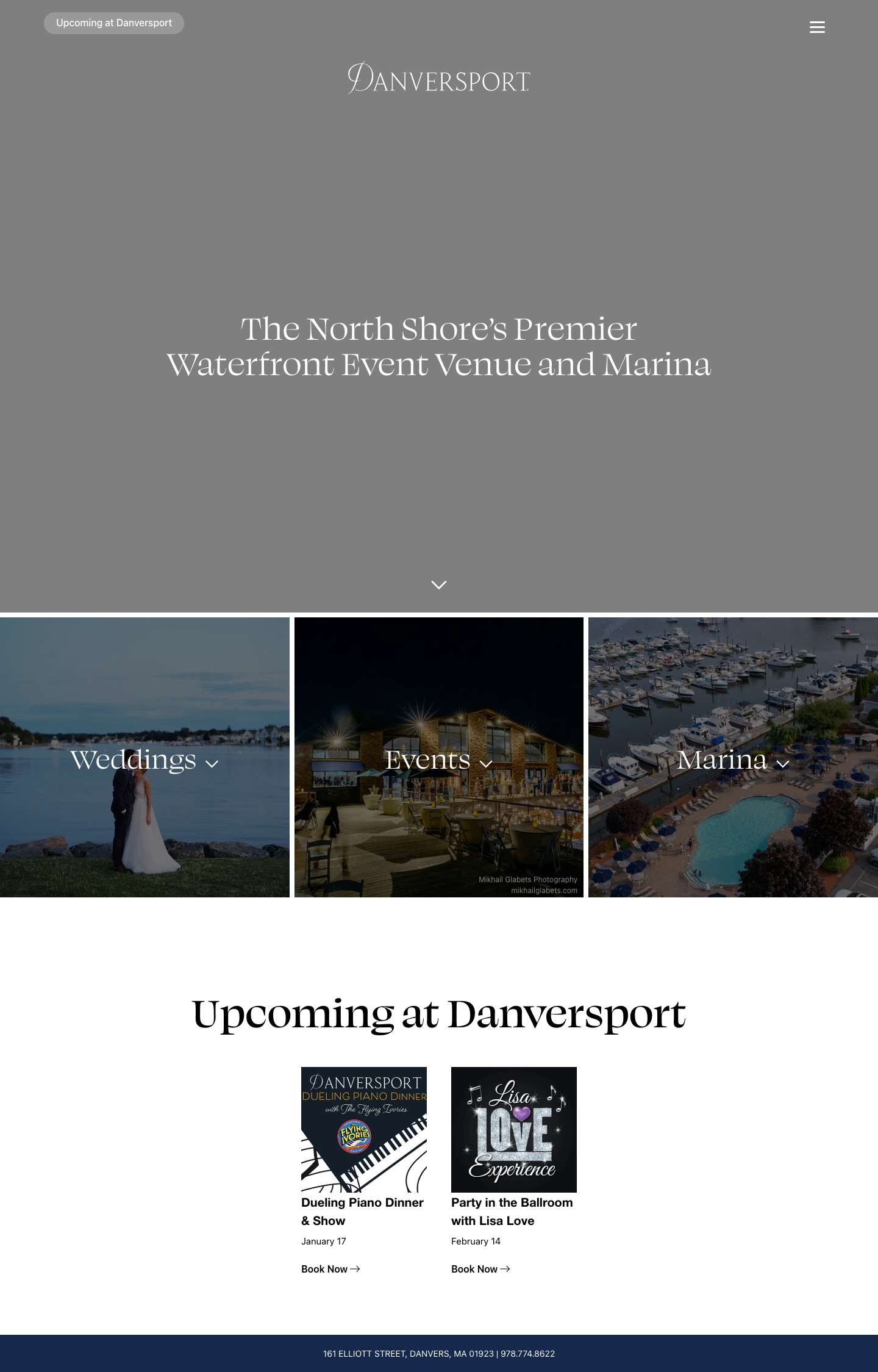 The North Shore's Premier Waterfront Event Venue and Marina - Danversport - Full Screenshot