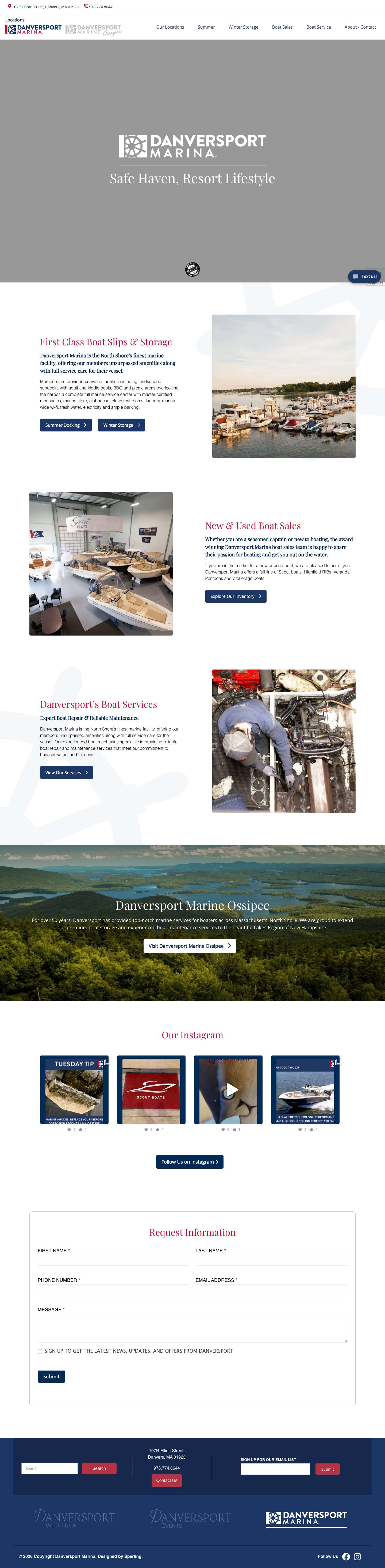 Danversport Marina | Boat Sales, Service, & Slips in Danvers, MA - Full Screenshot