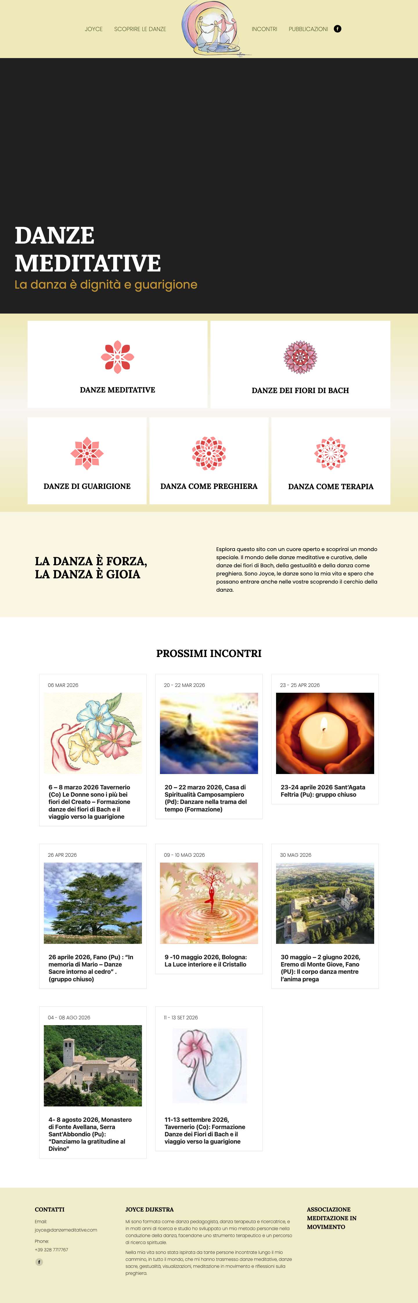 Danze Meditative – Le danze meditative e dei fiori di bach jo Joyce - Full Screenshot