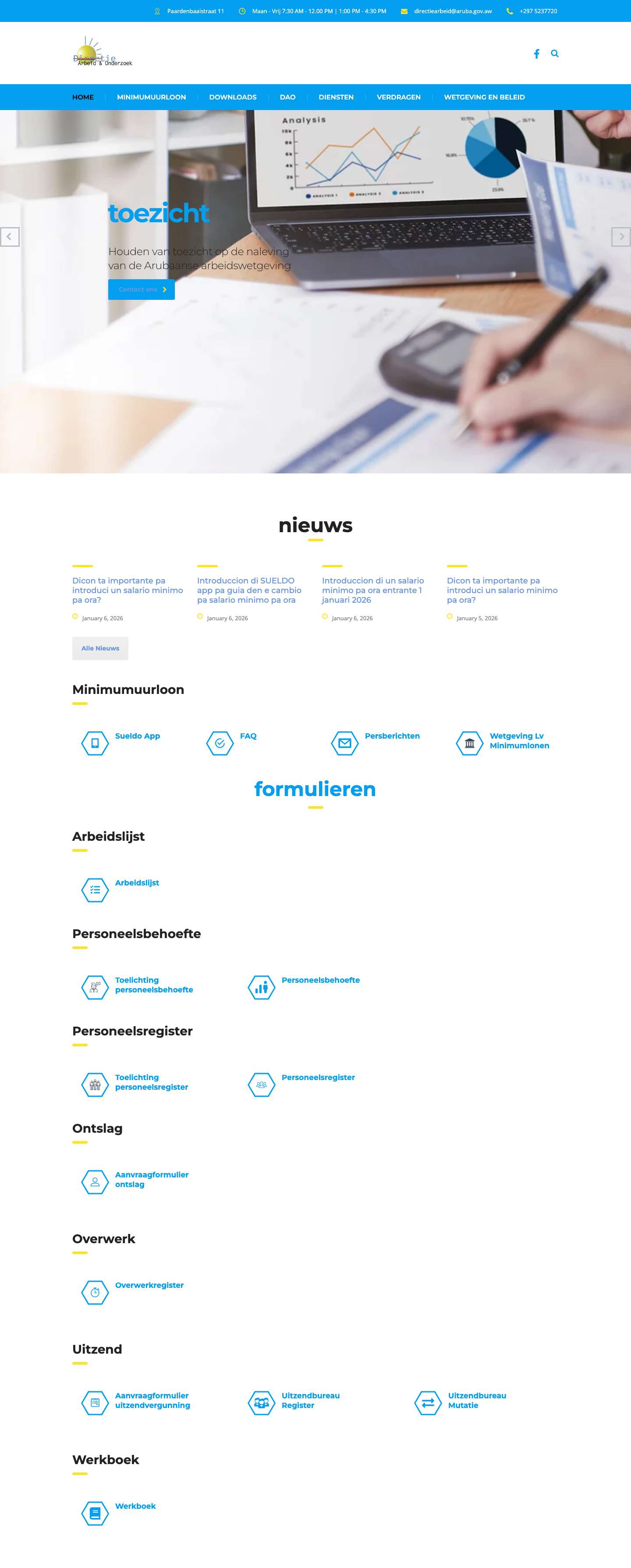 Directie Arbeid en Onderzoek Aruba – Just another WordPress site - Full Screenshot
