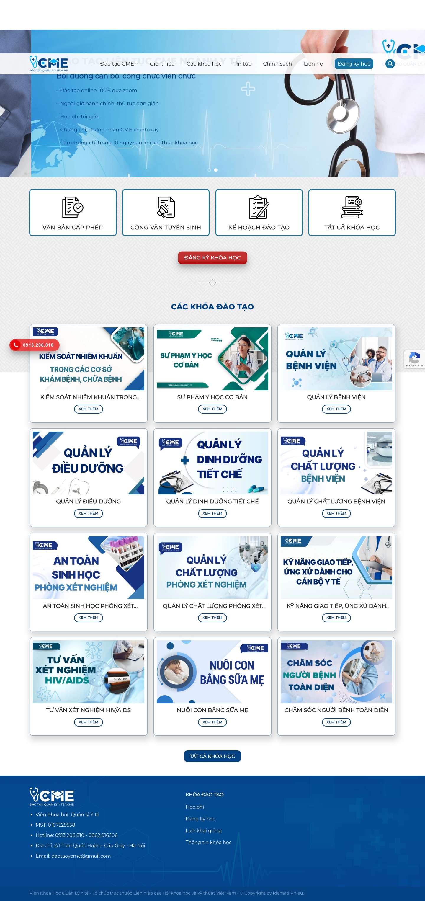 Trang chủ - Đào Tạo Y Khoa - Full Screenshot