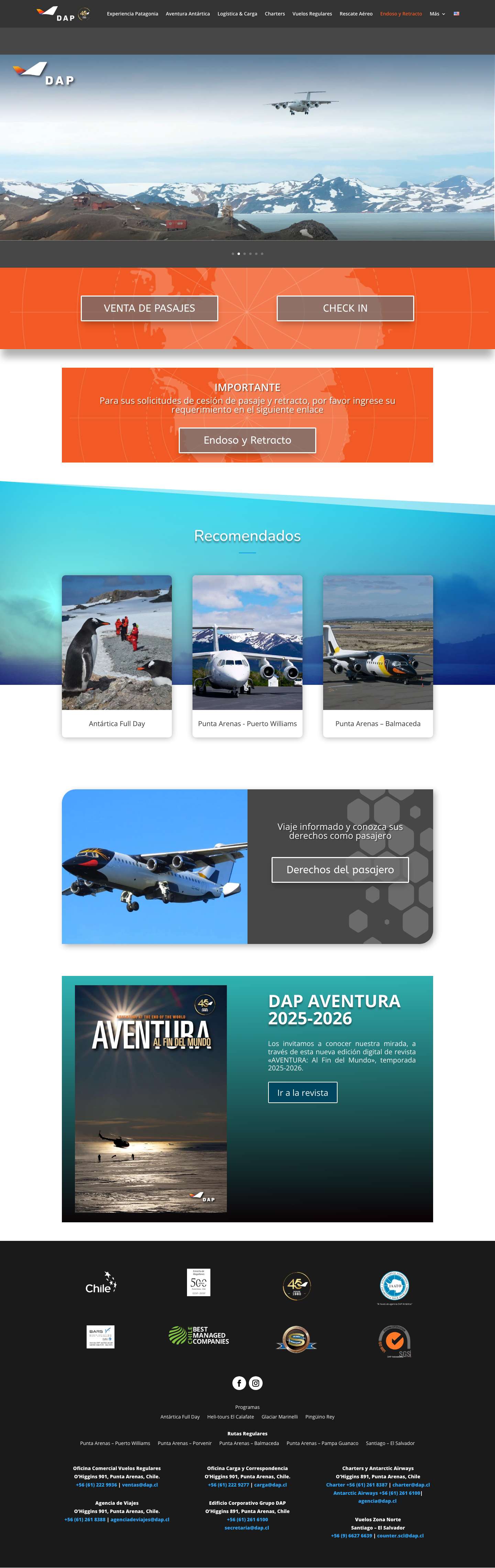 Inicio-es - DAP Airlines - Full Screenshot