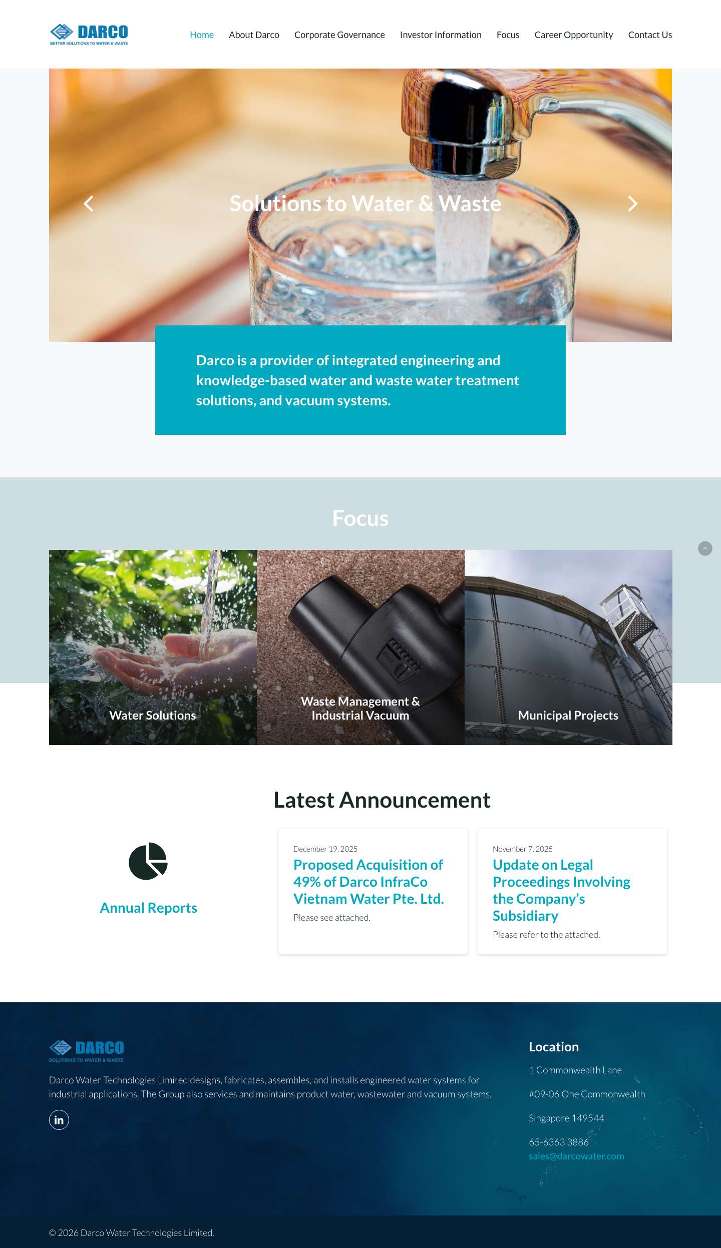 Darco Water Technologies Limited – Solutions to Water and Waste - Full Screenshot