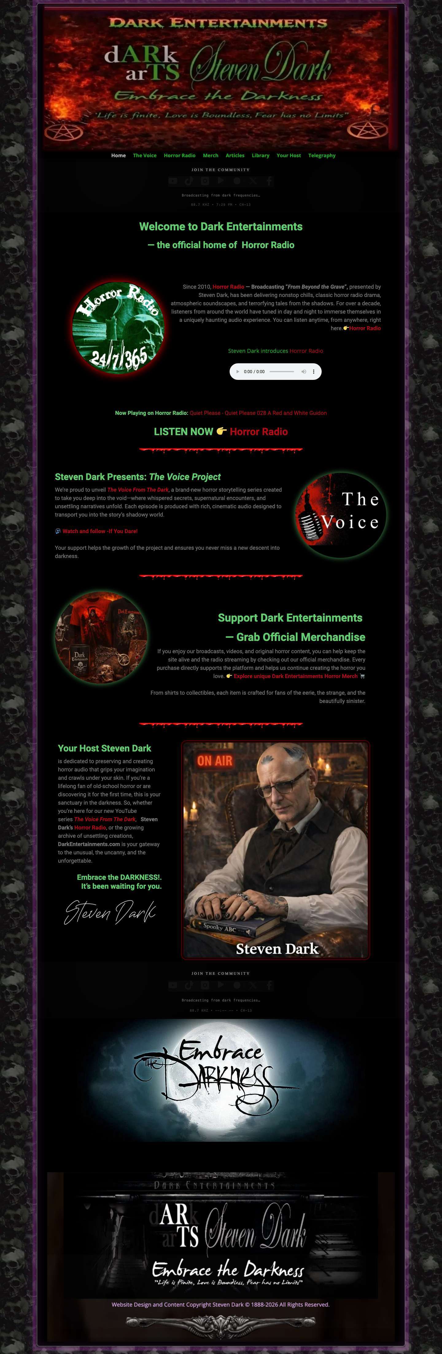 Home - Dark Entertainments - Full Screenshot