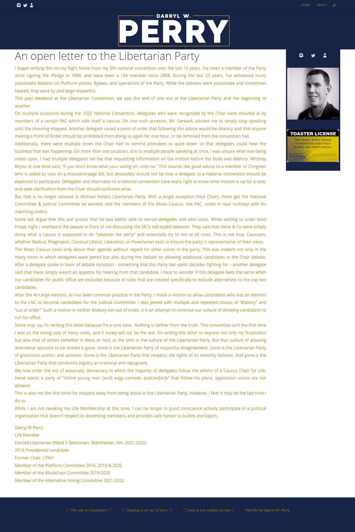 Darryl W. Perry - Full Screenshot