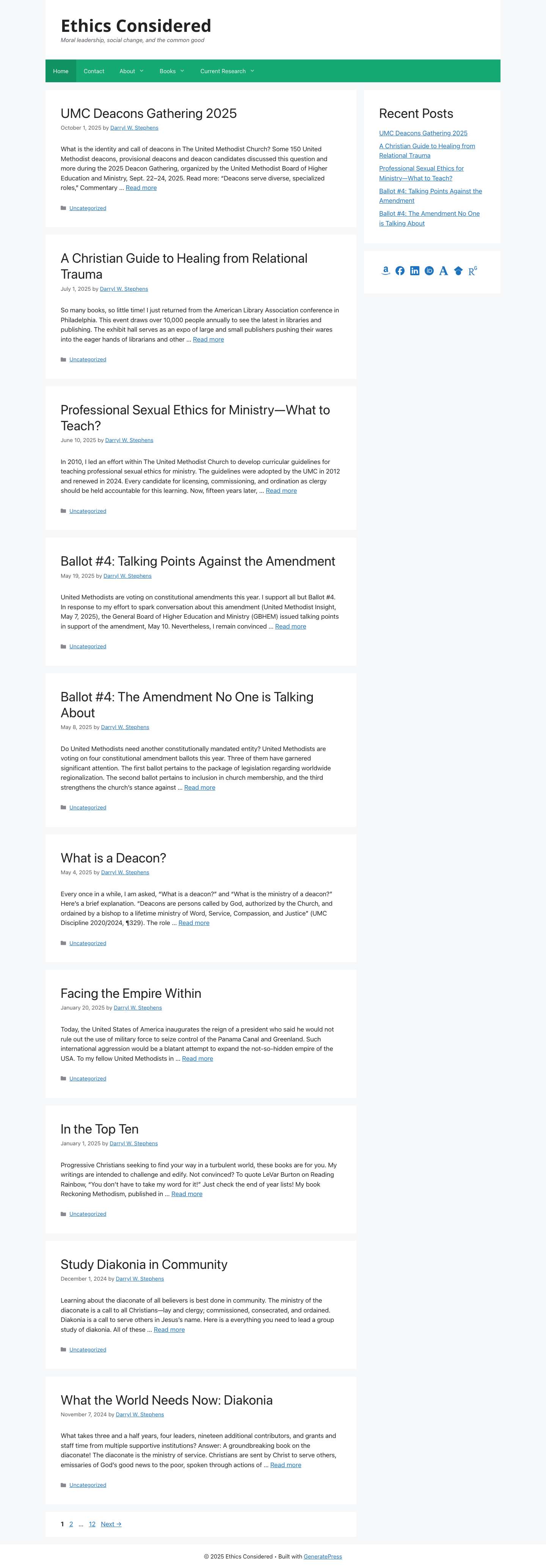 Ethics Considered – Moral leadership, social change, and the common good - Full Screenshot