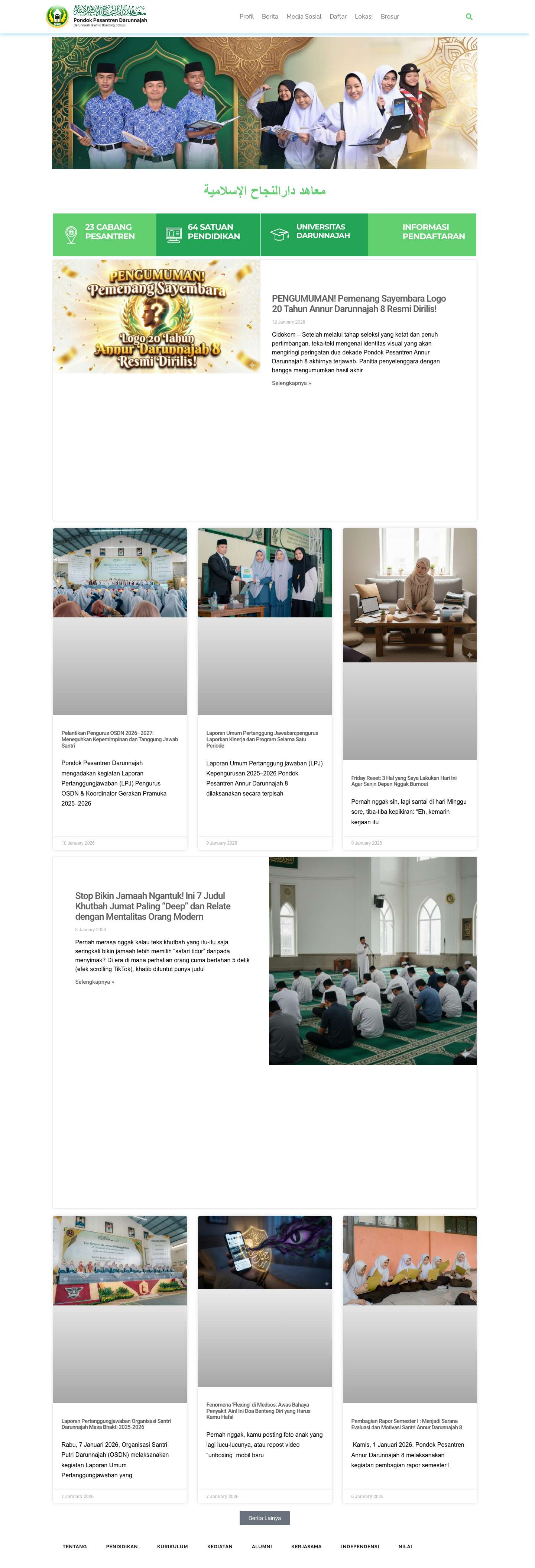 Pondok Pesantren Darunnajah | Sekolah Islam Modern Berasrama - Full Screenshot