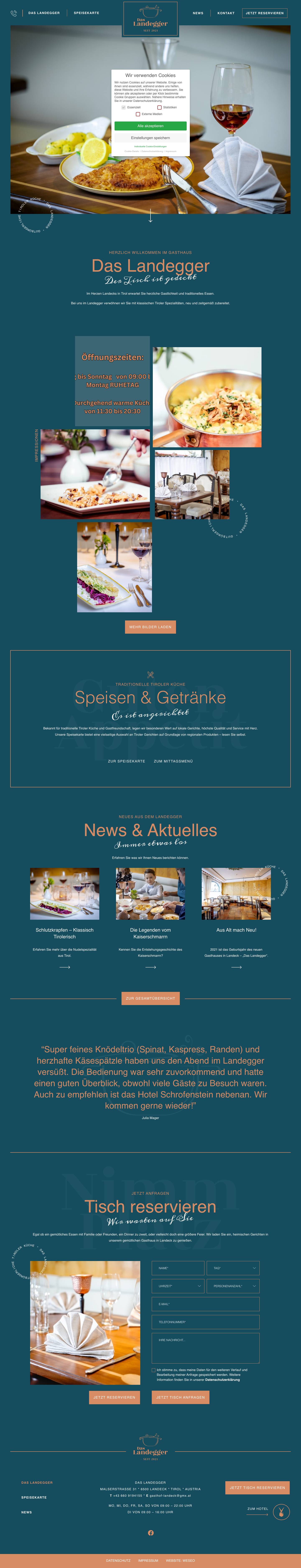 Startseite - Das Landegger - Full Screenshot