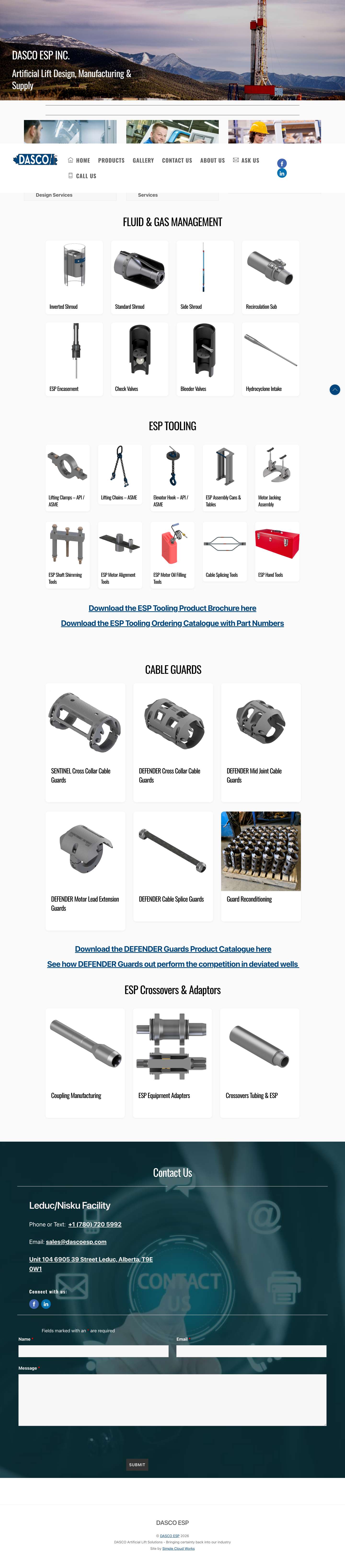 DASCO ESP | Artificial Lift Design, Manufacturing & Supply - Full Screenshot