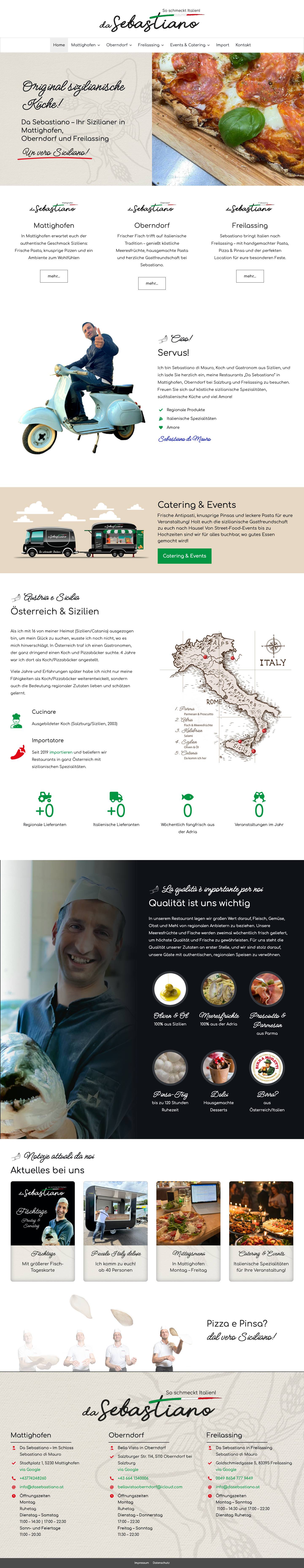 Da Sebastiano in Mattighofen, Oberndorf und Freilassing - Full Screenshot