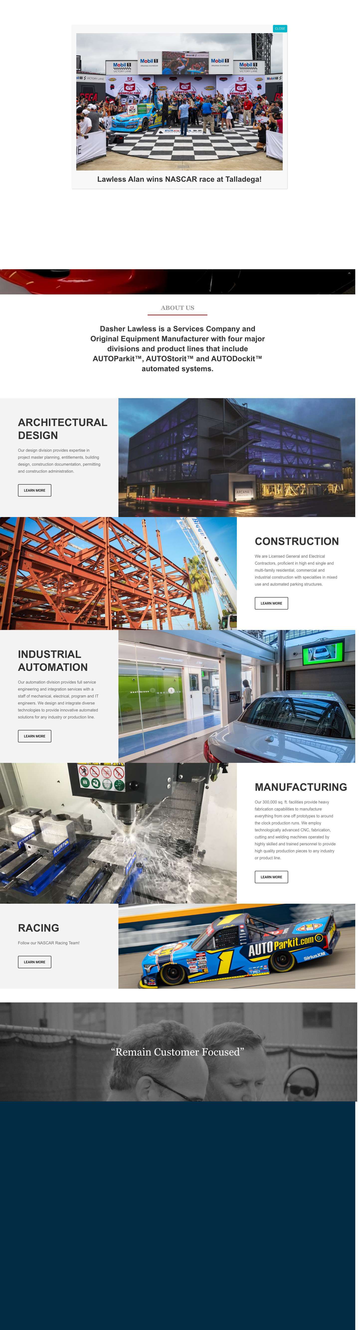 Dasher Lawless - Design | Construction | Automation | Manufacturing | Racing - Full Screenshot