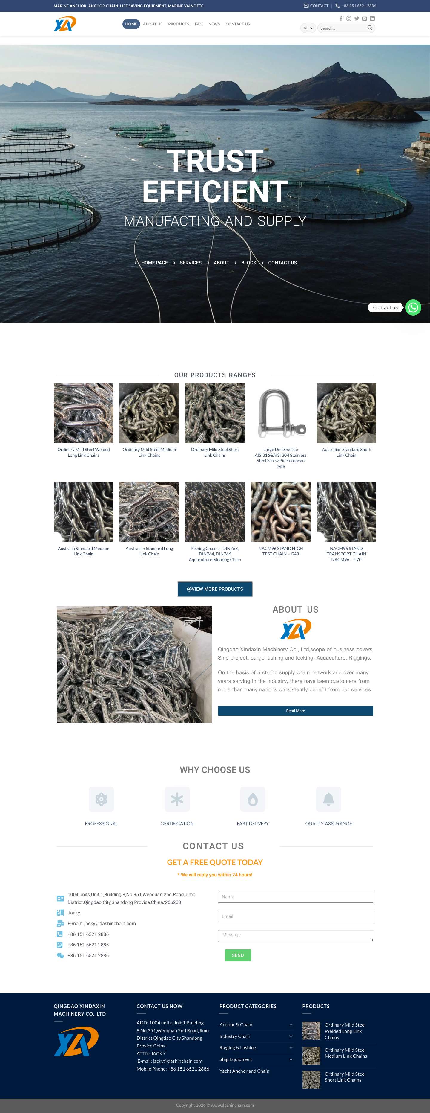 Dashin Machinery|Ship Equipment|Anchor Chain|Industry Chain|Rigging & Lashing - Full Screenshot